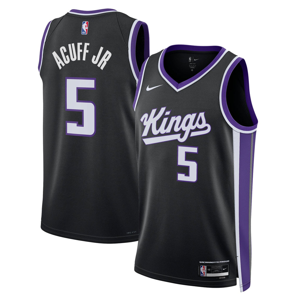 Sacramento Kings Nike Icon Swingman Jersey - Black - Darius Acuff Jr. - Unisex
