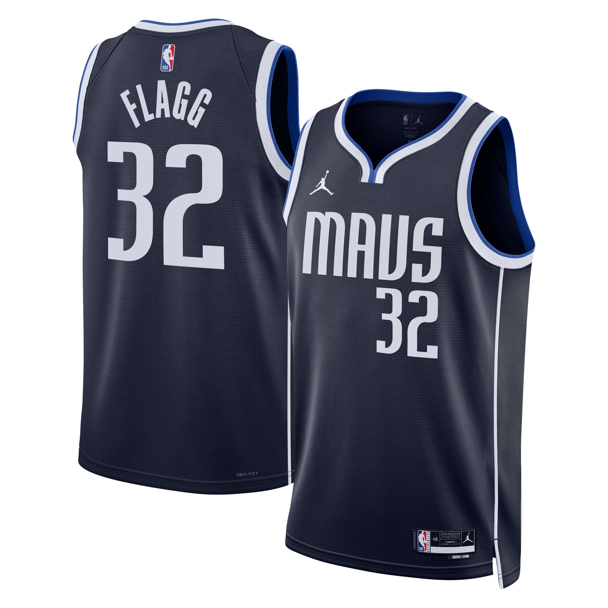 Dallas Mavericks Jordan Brand Statement Edition Swingman Jersey NBA 2025 First Round Draft Pick - Navy - Cooper Flagg - Unisex