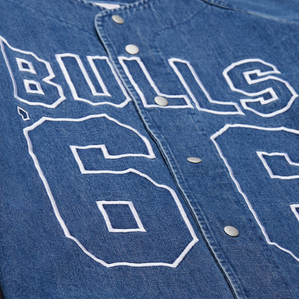 Chicago Bulls Mitchell & Ness Summer Breeze Baseball Jersey - Blue - Men's