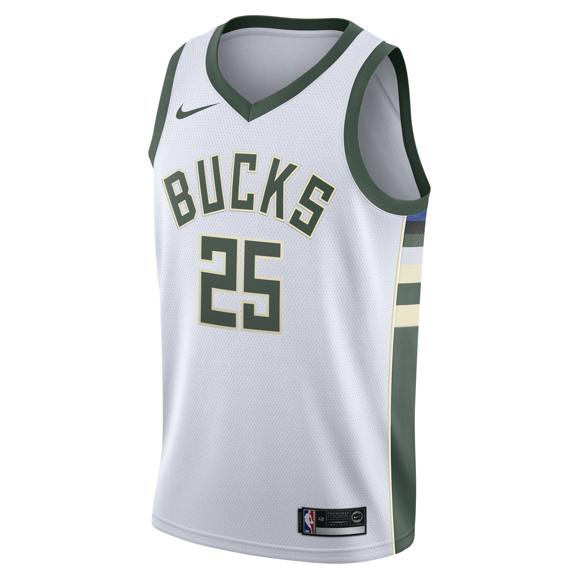 Milwaukee Bucks Nike Association Edition Swingman Jersey - White - Kasparas Jakučionis - Youth