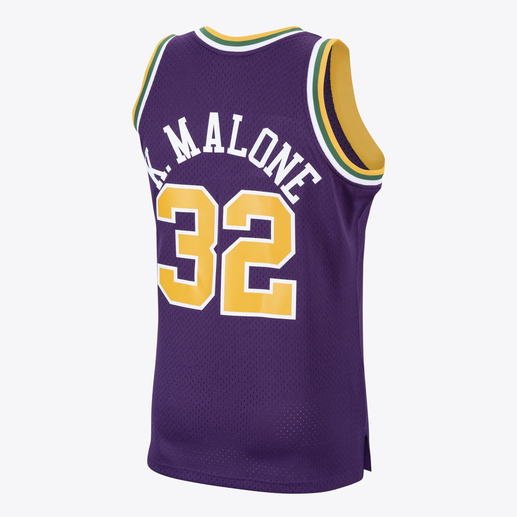 Utah Jazz Mitchell & Ness Karl Malone 1991 Hardwood Classics Road Swingman Jersey - Purple - Men's