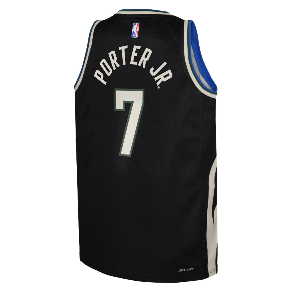 Milwaukee Bucks Jordan Brand Statement Edition Swingman Jersey - Hunter Green - Kevin Porter Jr. - Youth