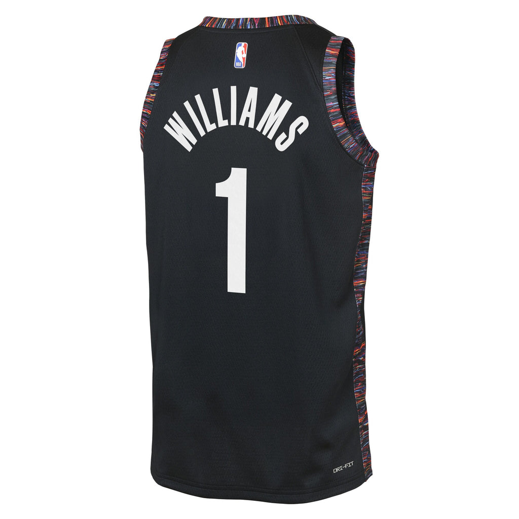 Brooklyn Nets Nike 2025/26 City Edition Swingman Jersey - Black - Ziaire Williams - Youth