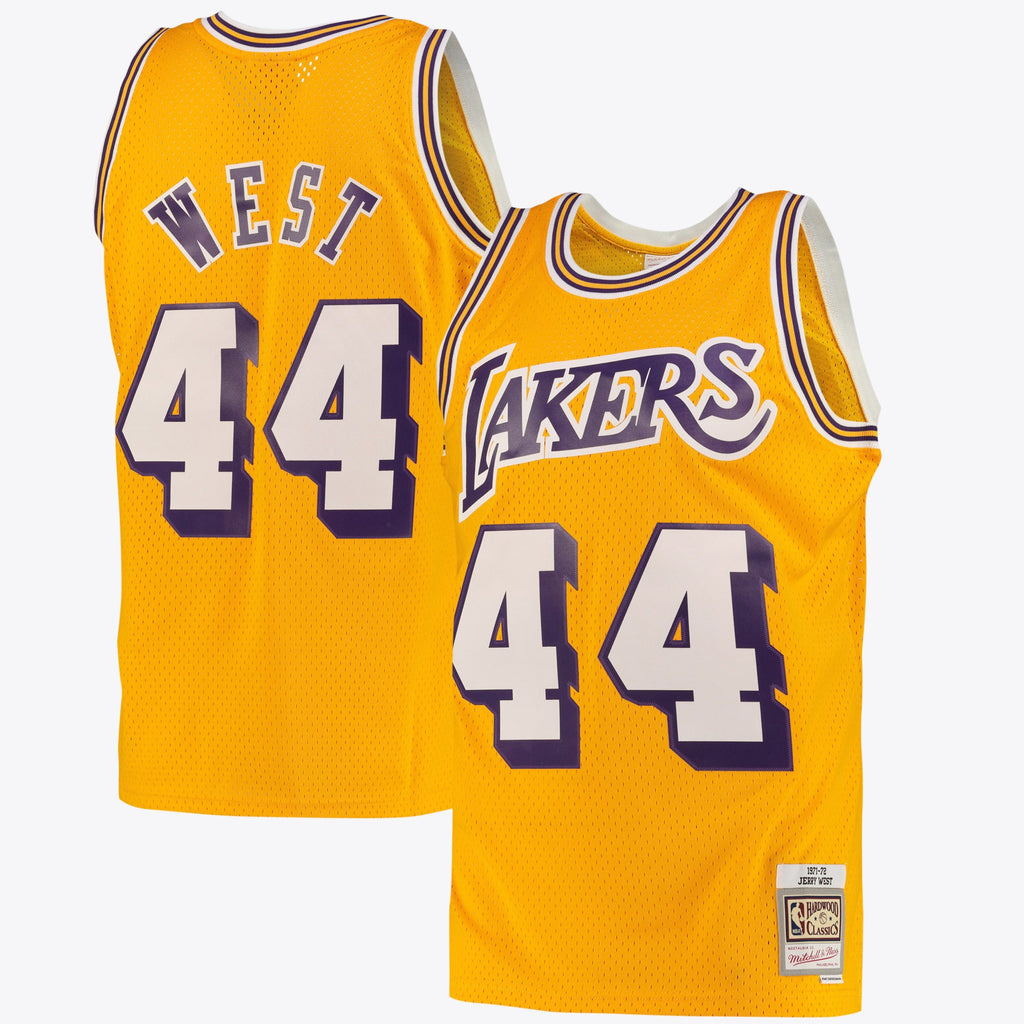 Los Angeles Lakers Mitchell & Ness Jerry West Road Swingman Jersey - Light Gold - Men's