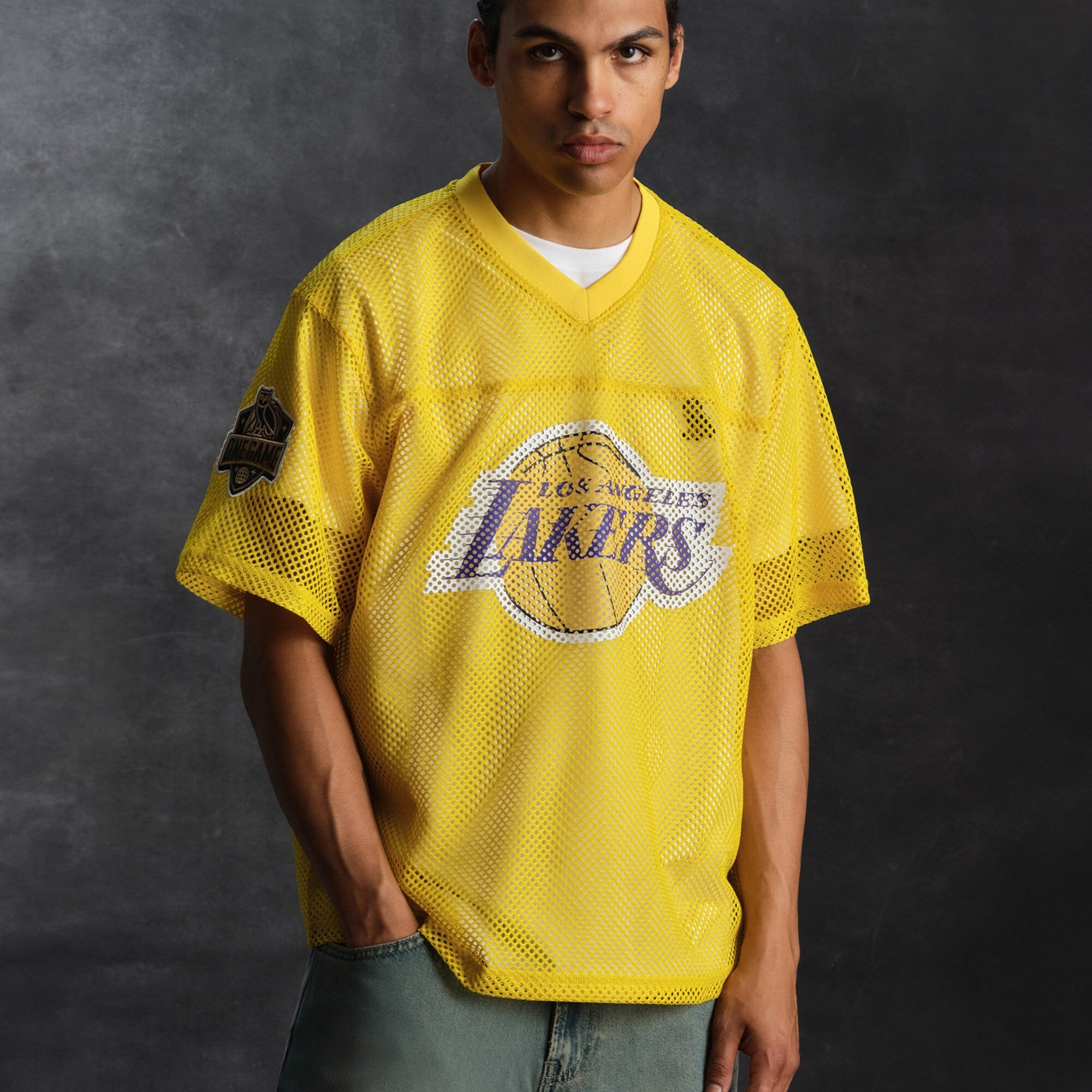 Los Angeles Lakers X OVO Mesh Football Jersey - Men's