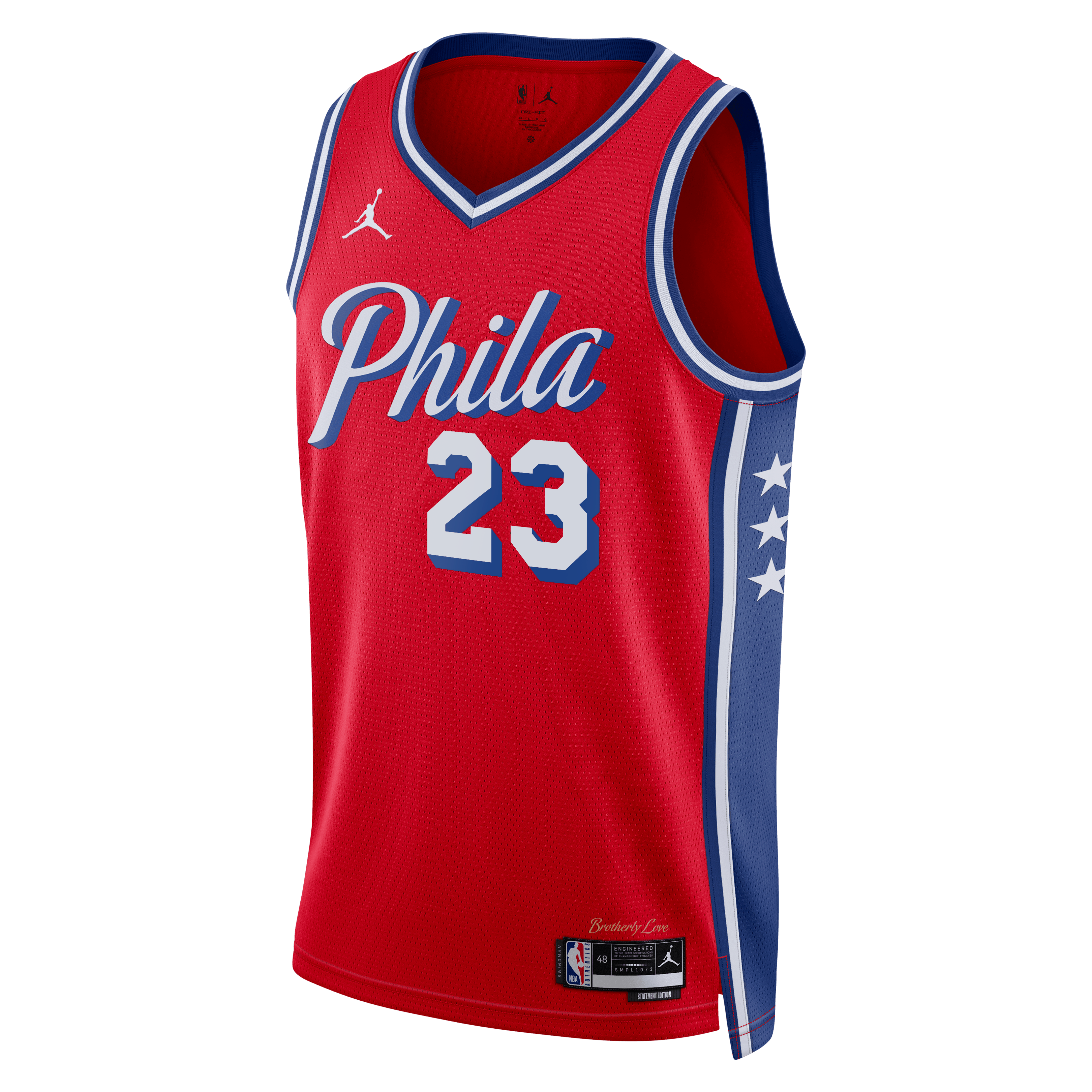 Philadelphia 76ers Jordan Brand Statement Edition Swingman Jersey - Red - LeBron James - Unisex
