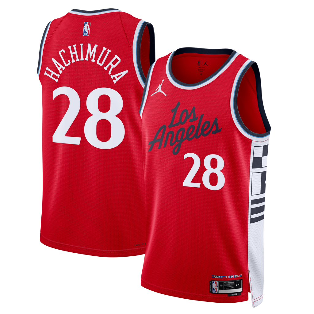 LA Clippers Jordan Brand Statement Edition Swingman Jersey - Red - Rui Hachimura - Men's
