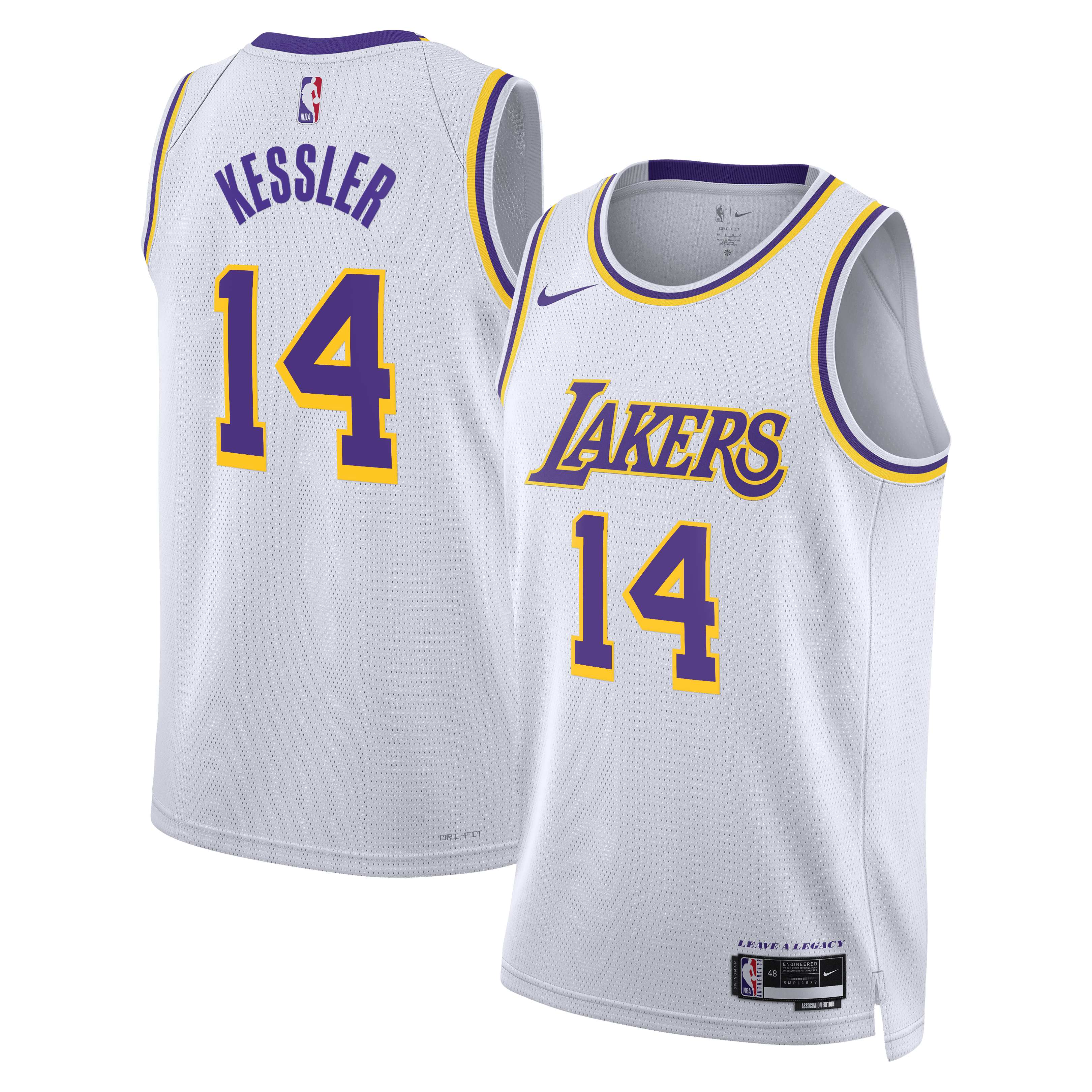 Los Angeles Lakers Nike Association Edition Swingman Jersey - White - Walker Kessler - Unisex