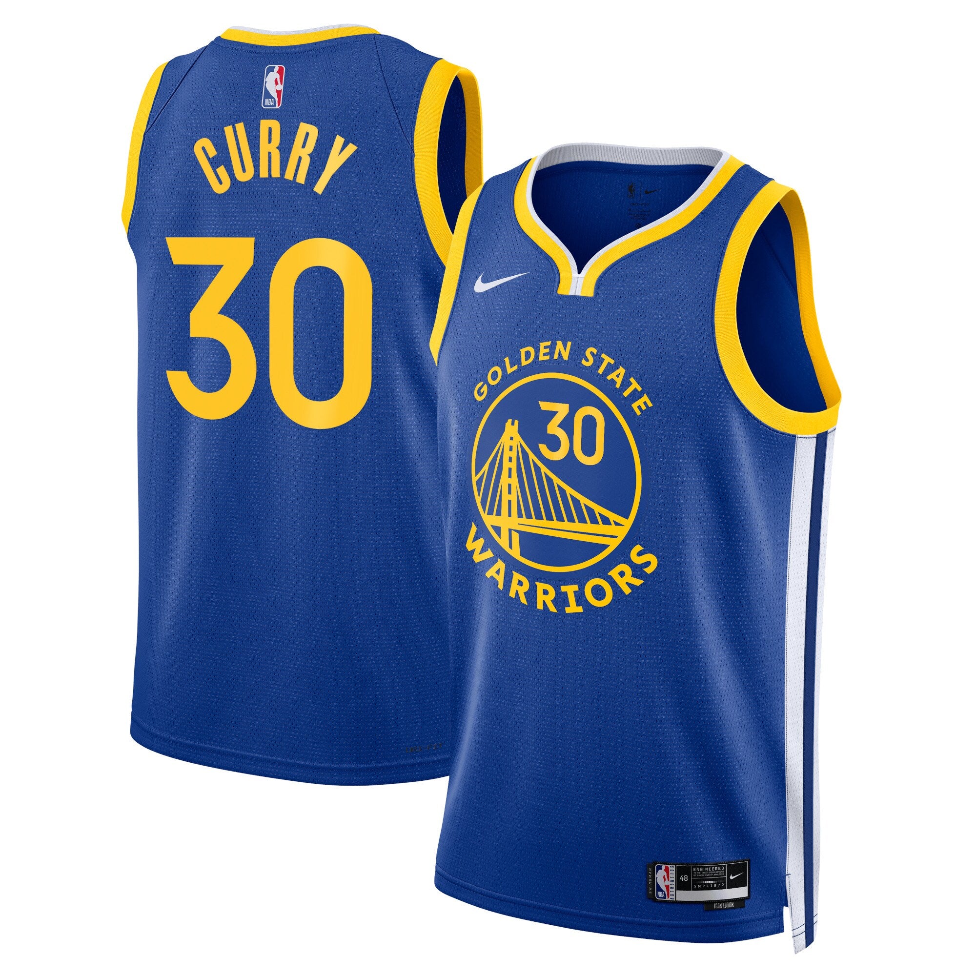 Golden State Warriors Nike Icon Swingman Jersey - Curry 30 - Men's
