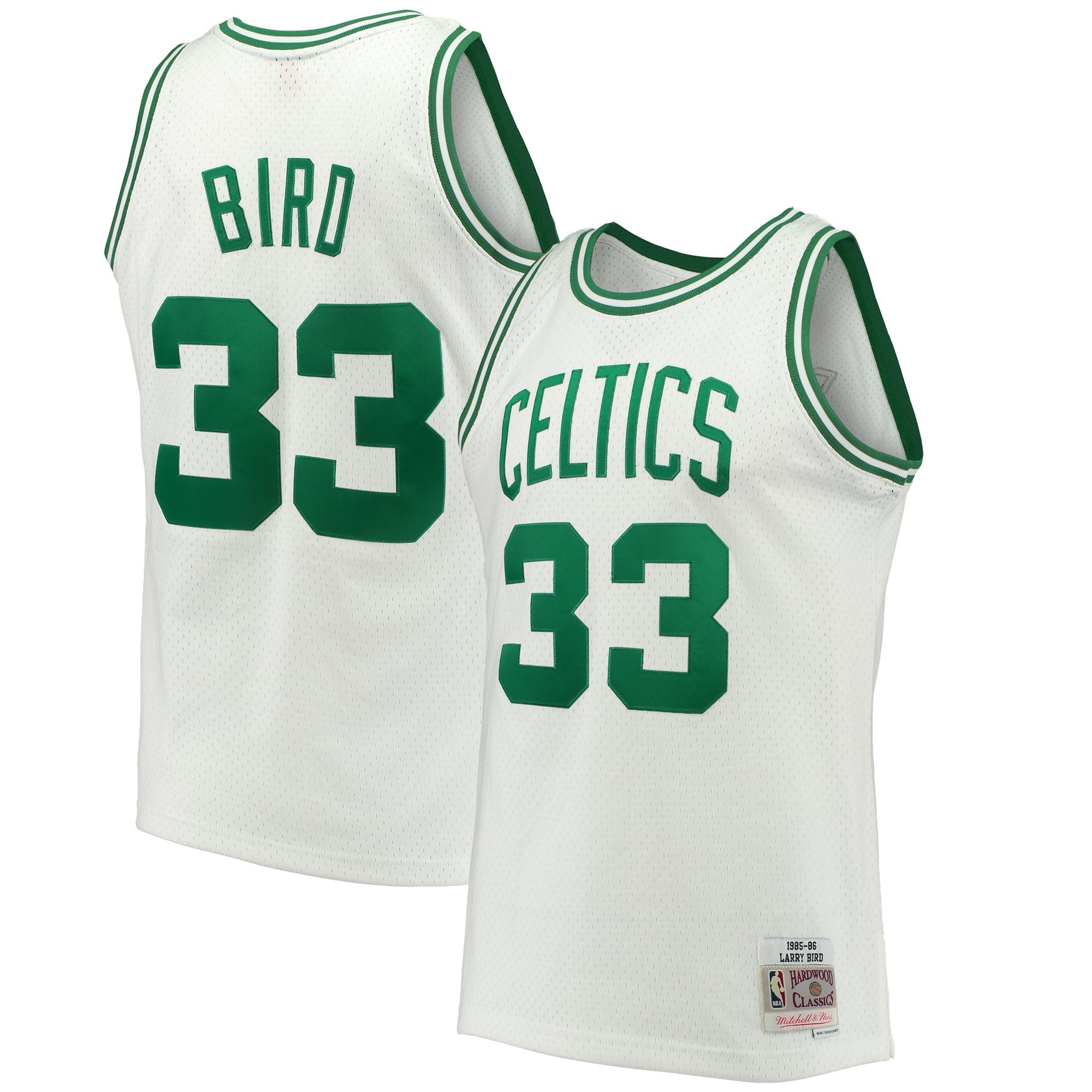 Boston Celtics Mitchell & Ness Larry Bird 1985-86 Hardwood Classics Swingman Jersey - White - Men's