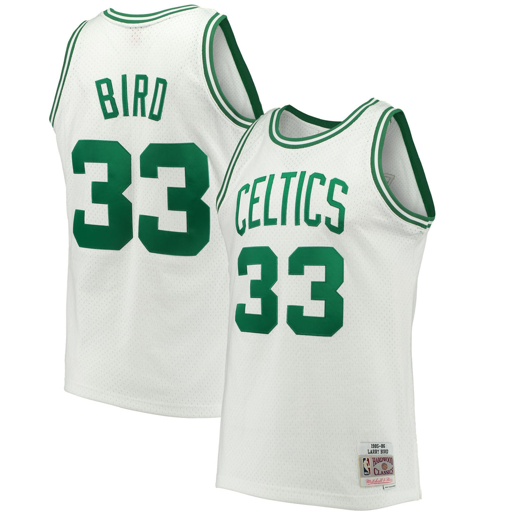 Boston Celtics Mitchell & Ness Larry Bird 1985-86 Hardwood Classics Swingman Jersey - White - Men's