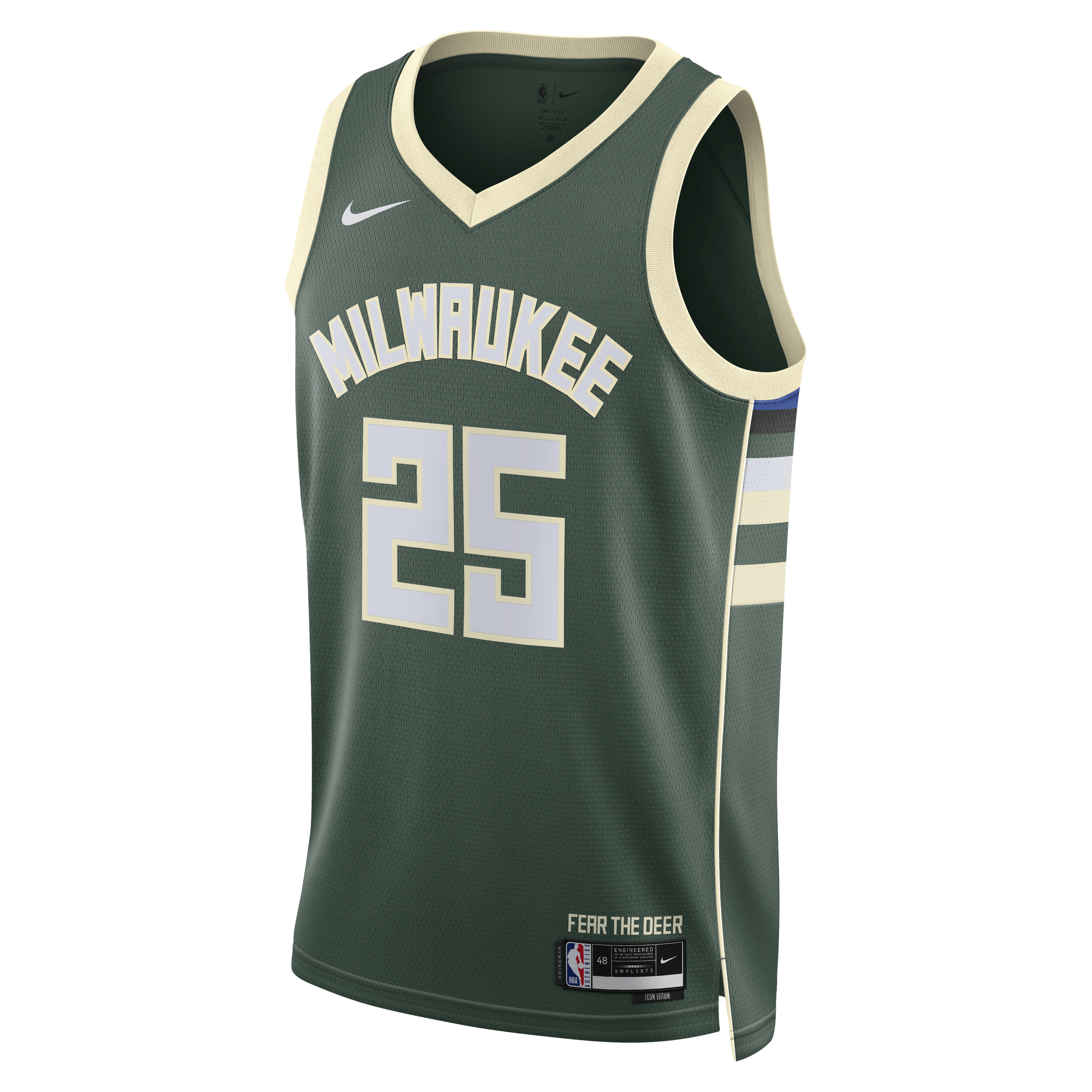Milwaukee Bucks Nike Icon Edition Swingman Jersey - White - Kasparas Jakučionis - Unisex