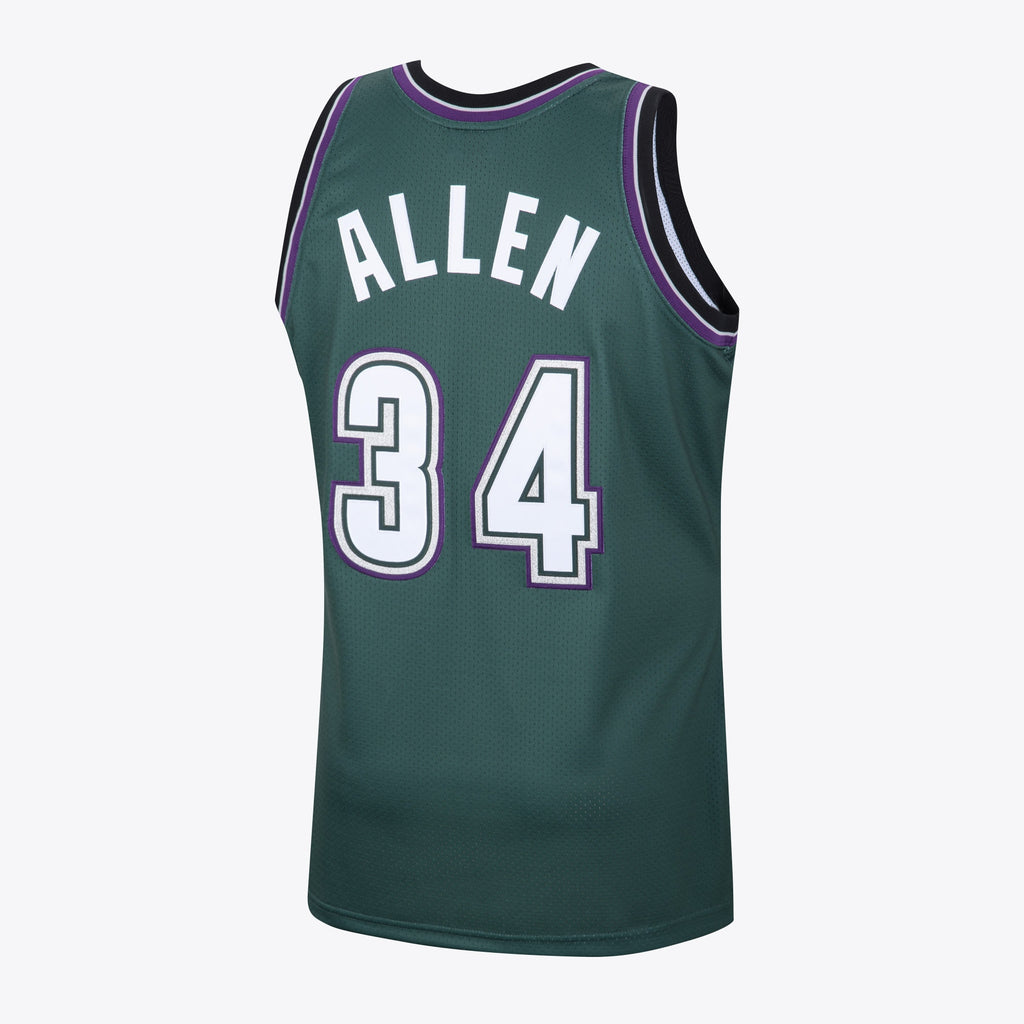 Milwaukee Bucks Mitchell & Ness Ray Allen 1996 Hardwood Classics Alternate Swingman Jersey - Dark Green - Men's