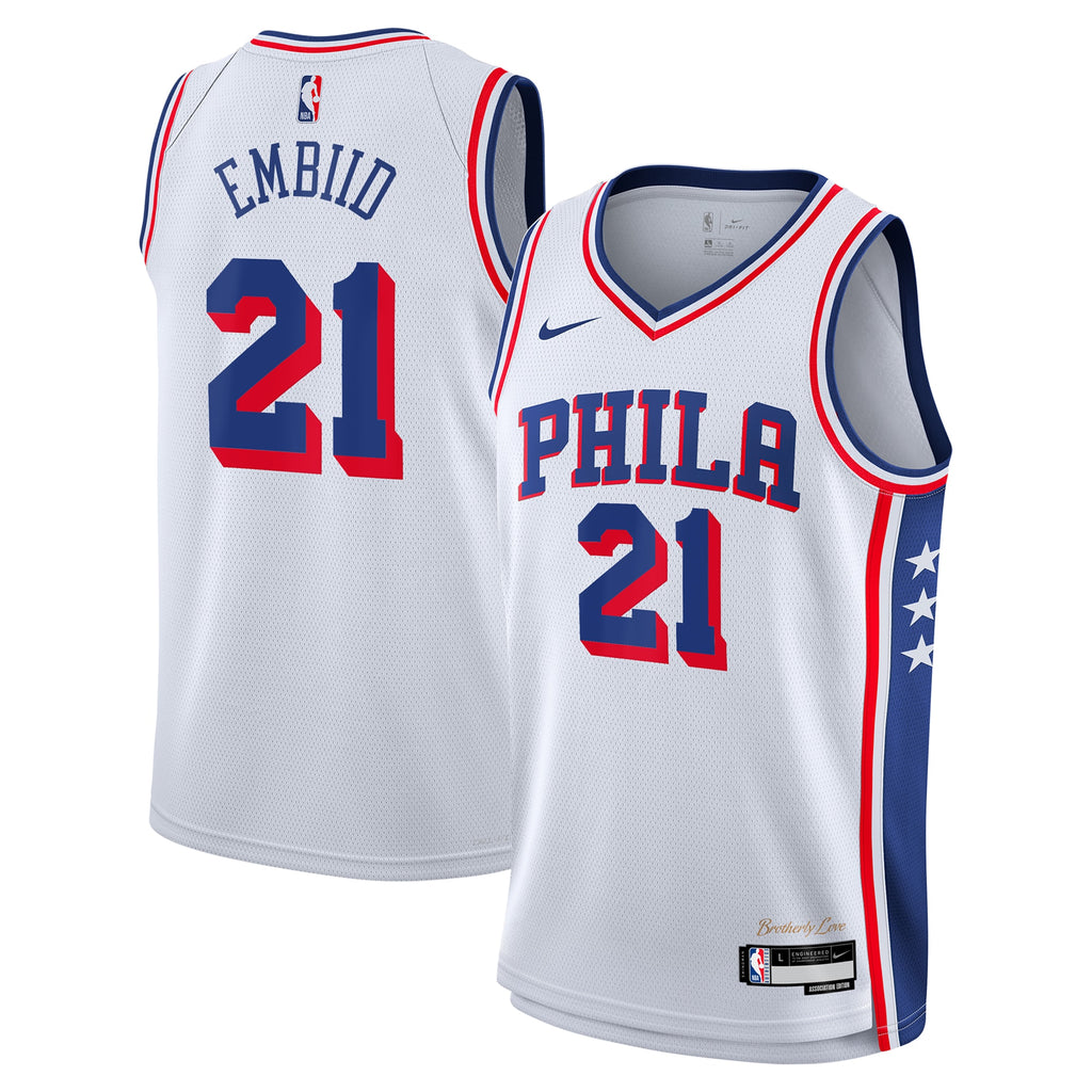 Philadelphia 76ers Nike Association Edition Swingman Jersey - White - Joel Embiid - Youth
