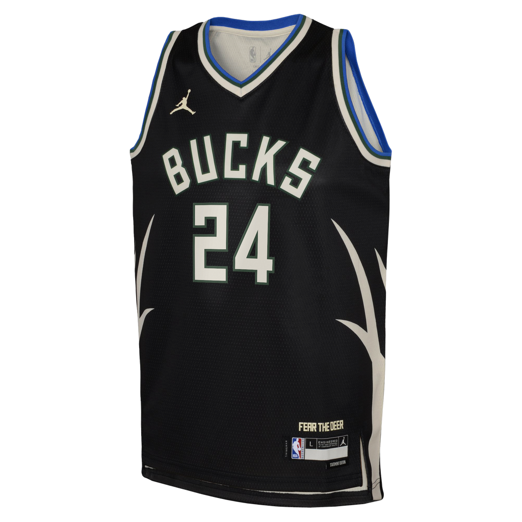 Milwaukee Bucks Jordan Brand Statement Edition Swingman Jersey - Hunter Green - Jaime Jaquez Jr. - Youth