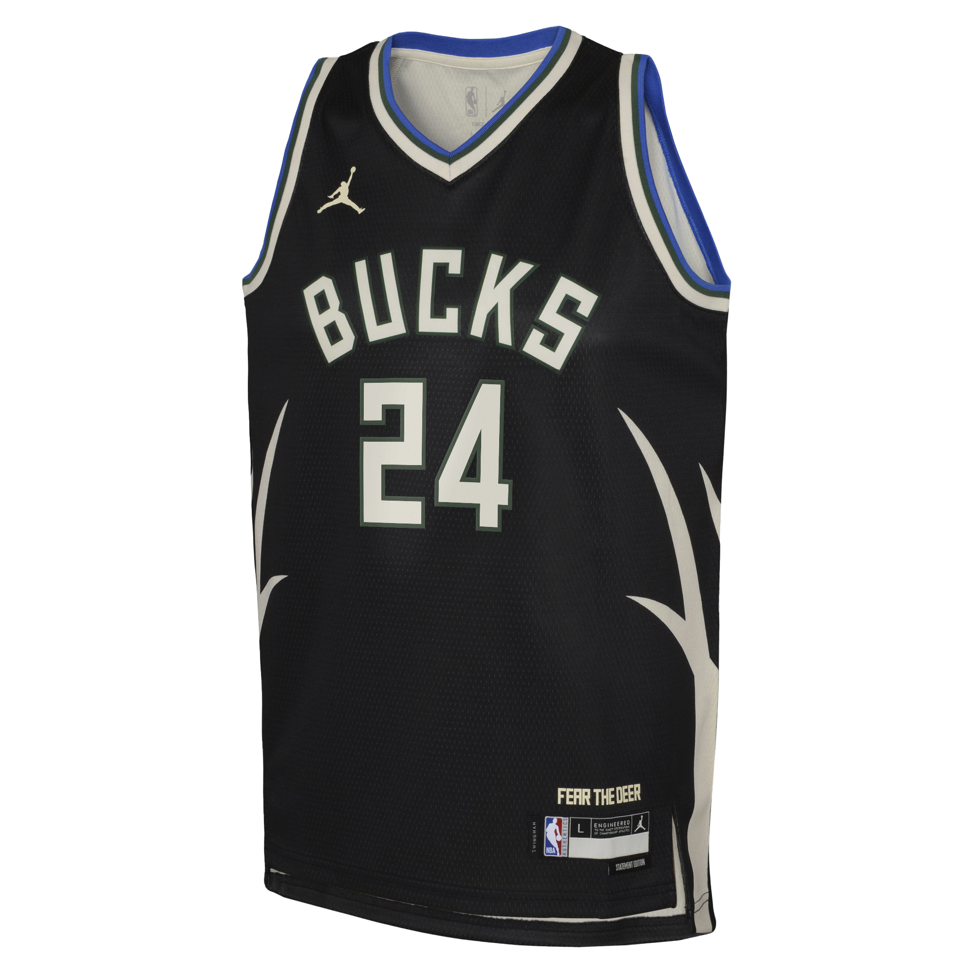 Milwaukee Bucks Jordan Brand Statement Edition Swingman Jersey - Hunter Green - Jaime Jaquez Jr. - Youth