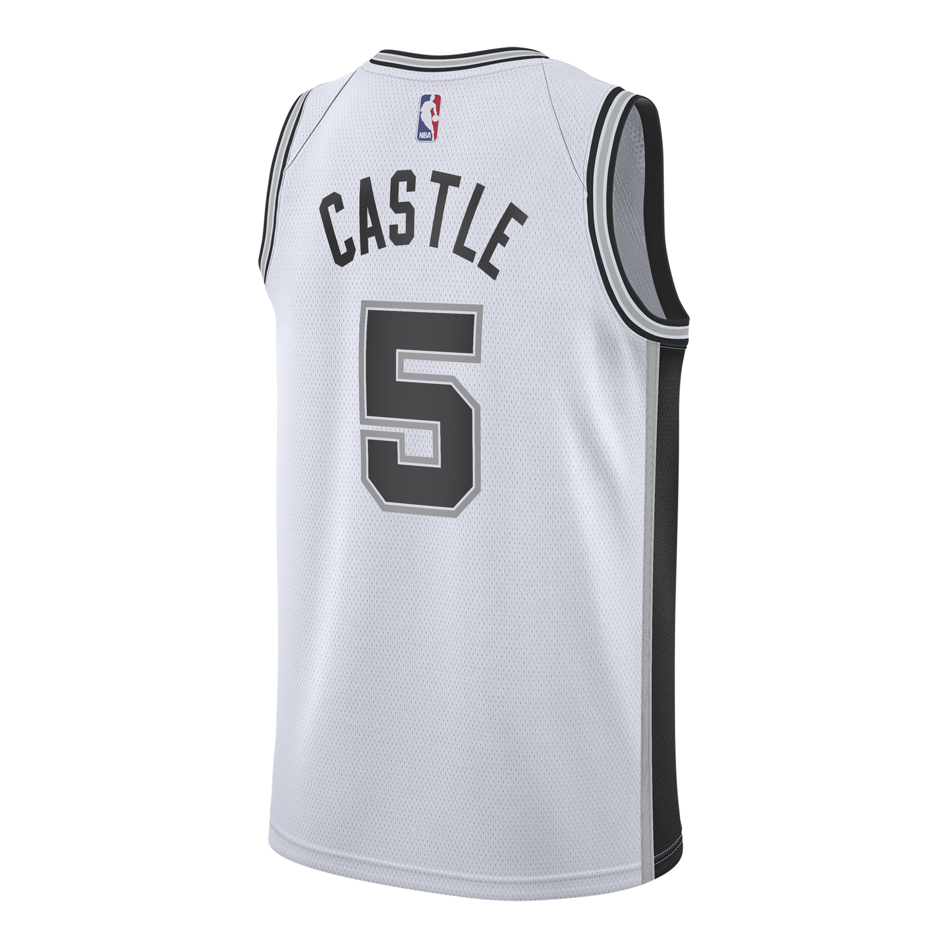 San Antonio Spurs Nike Association Edition Swingman Jersey - White - Stephon Castle - Youth