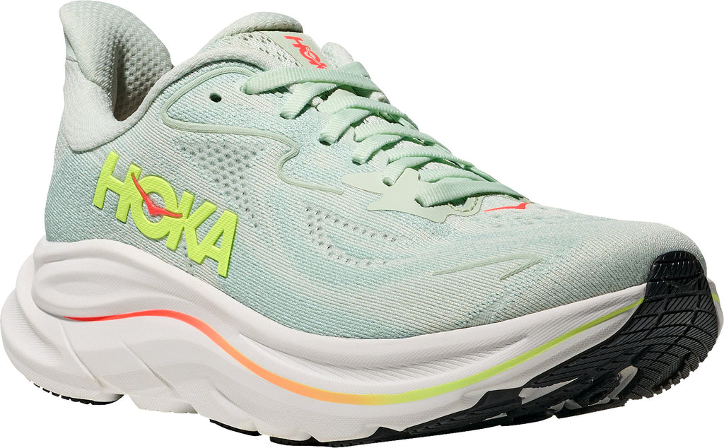 Hoka Clifton 10 WIDE FIT Women's Running Shoes - Green | Running & Training