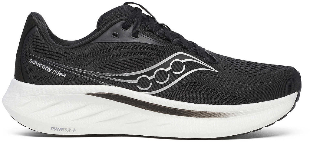 Saucony Ride 18 WIDE FIT Men's Running Shoes - Black | Running & Training