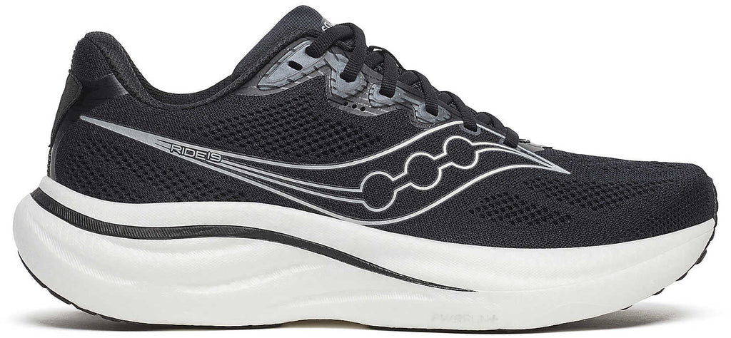 Saucony Ride 19 WIDE FIT Men's Running Shoes - Black | Running & Training