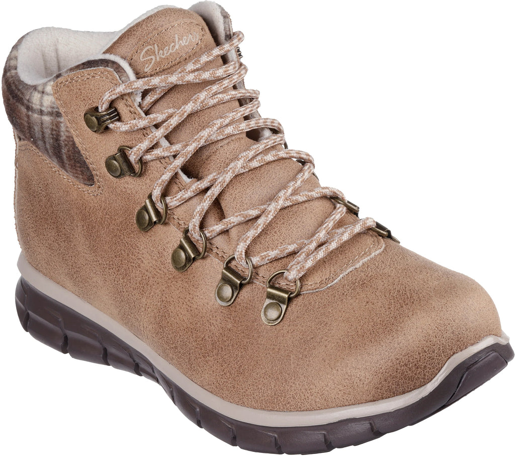 Skechers Synergy Plaid Mood Women's Walking Boots - Brown | Outdoor Performance