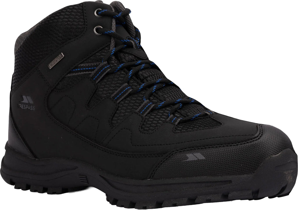 Trespass Finley Mid Waterproof Men's Walking Boots - Black | Outdoor Performance