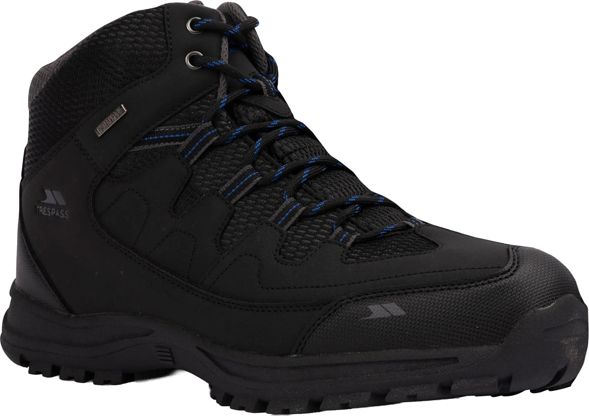 Trespass Finley Mid Waterproof Men's Walking Boots - Black | Outdoor Performance