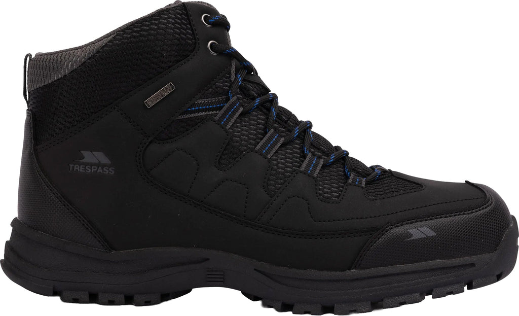 Trespass Finley Mid Waterproof Men's Walking Boots - Black | Outdoor Performance