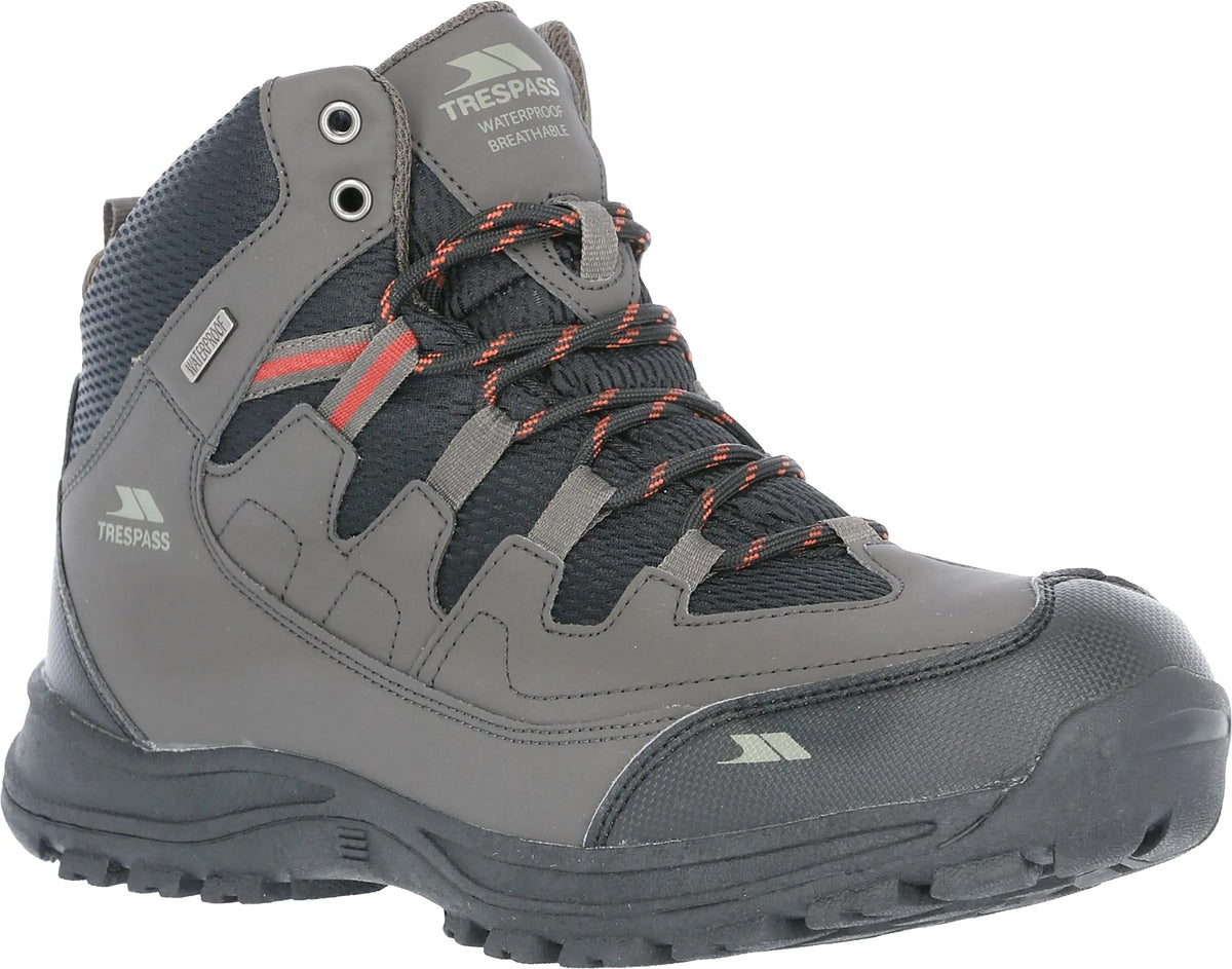 Trespass Finley Mid Waterproof Men's Walking Boots - Grey | Outdoor Performance