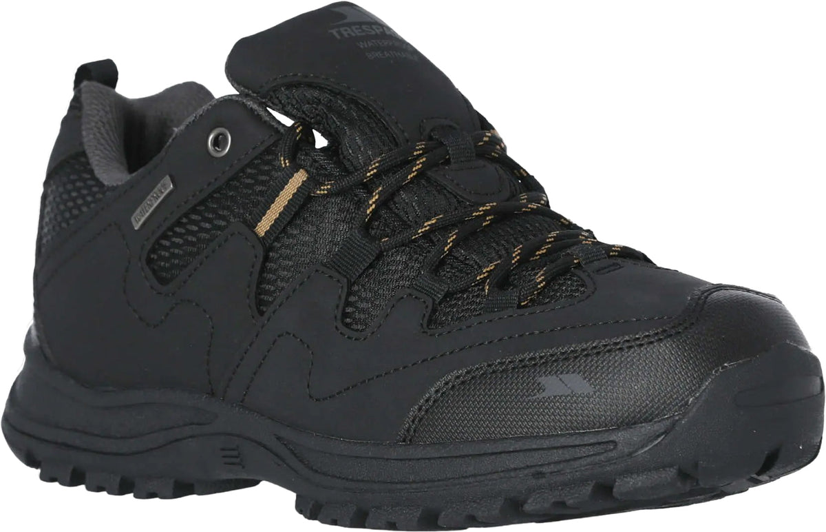 Trespass Finley Waterproof Men's Walking Shoes - Black | Outdoor Performance
