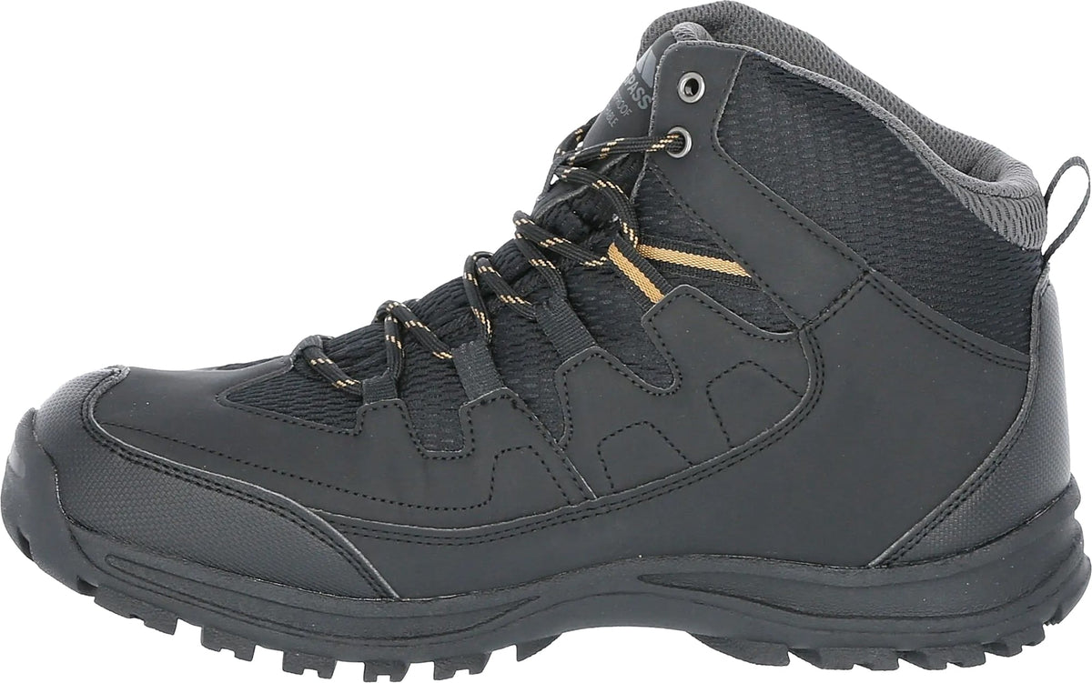 Trespass Finley Mid Waterproof Men's Walking Boots - Black | Outdoor Performance