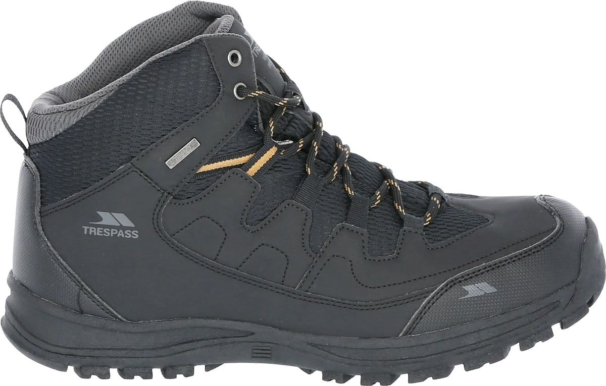 Trespass Finley Mid Waterproof Men's Walking Boots - Black | Outdoor Performance