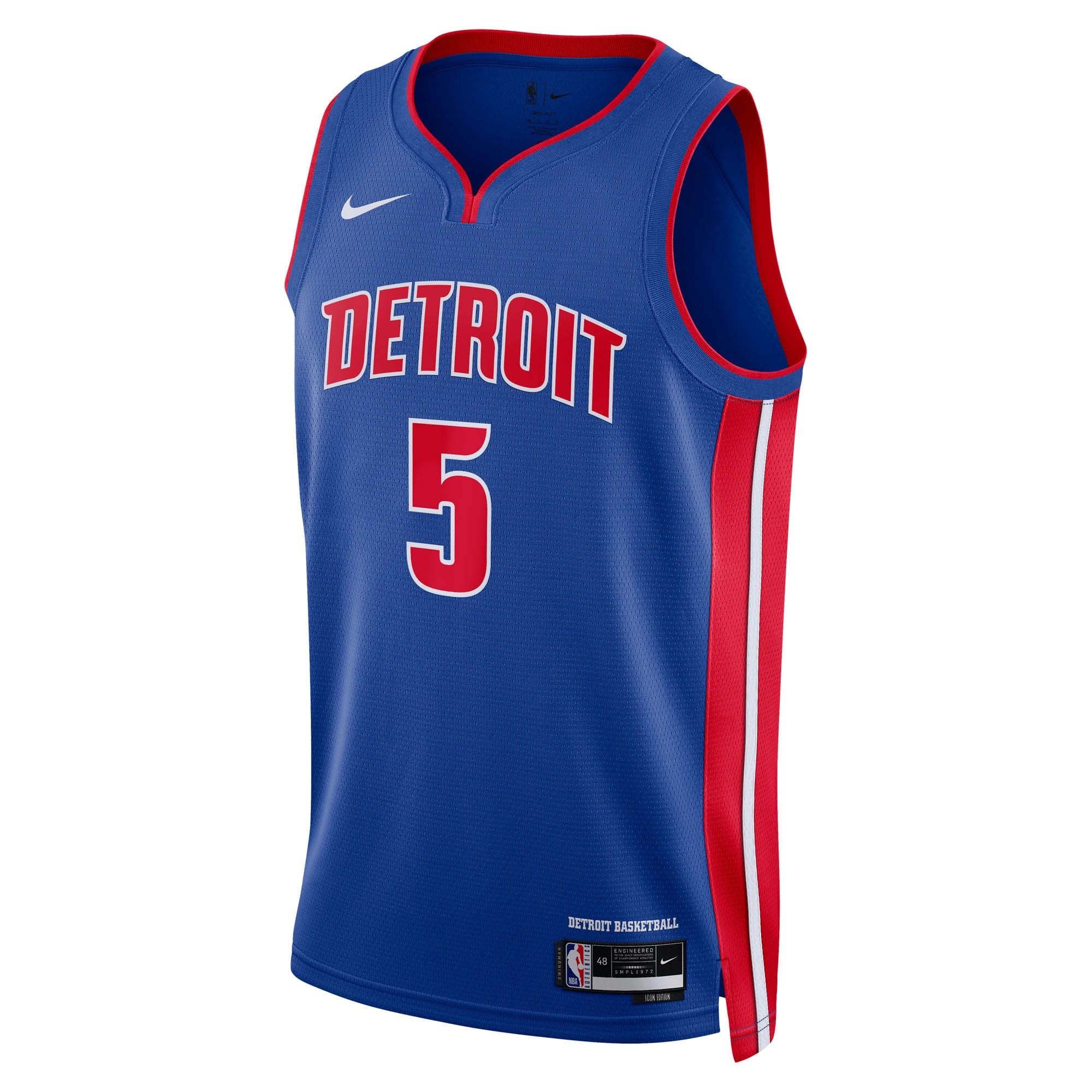 Detroit Pistons Nike Icon Swingman Jersey NBA 2024 Draft First Round Pick - Blue - Ron Holland II - Unisex