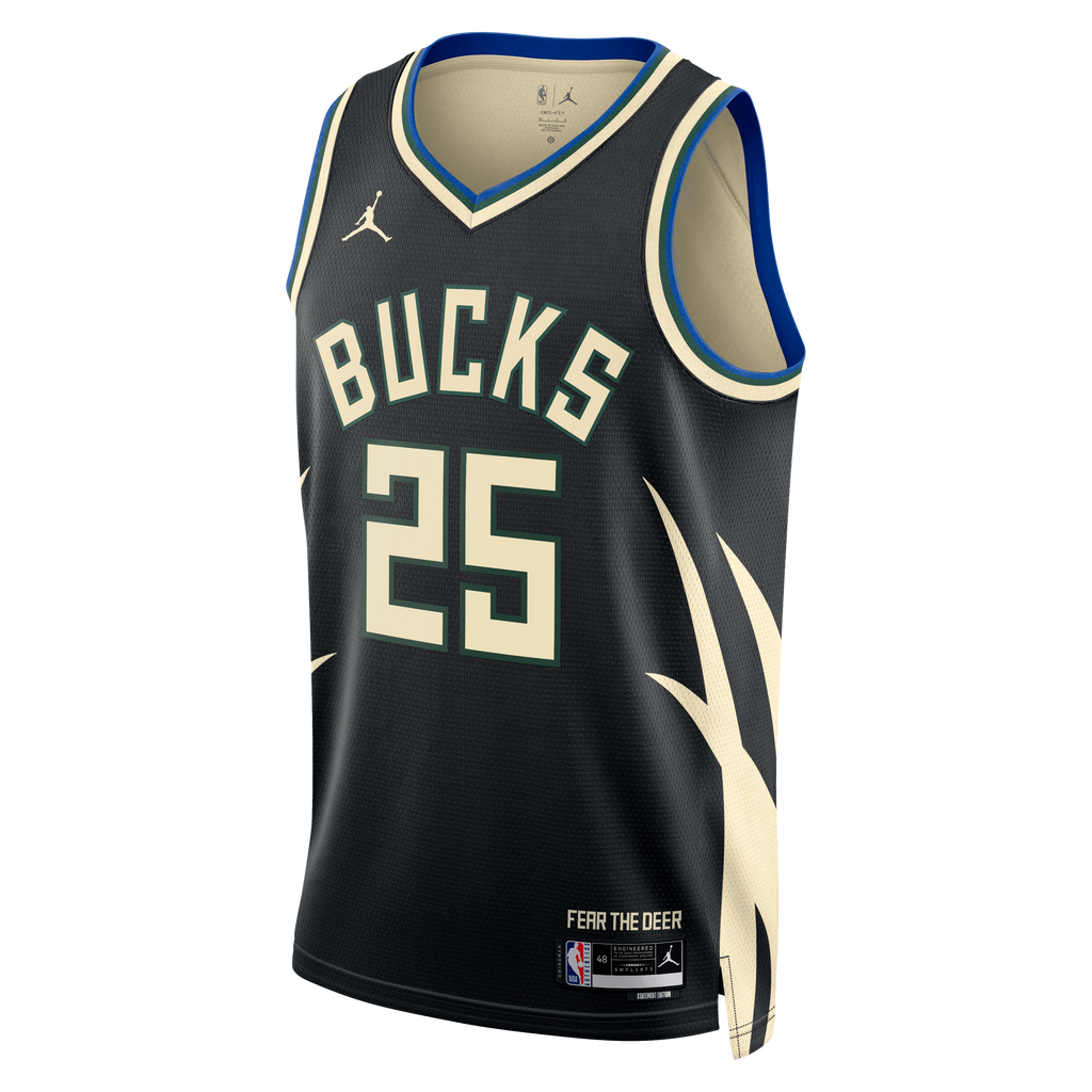 Milwaukee Bucks Jordan Brand Statement Edition Swingman Jersey - Hunter Green - Kasparas Jakučionis - Unisex