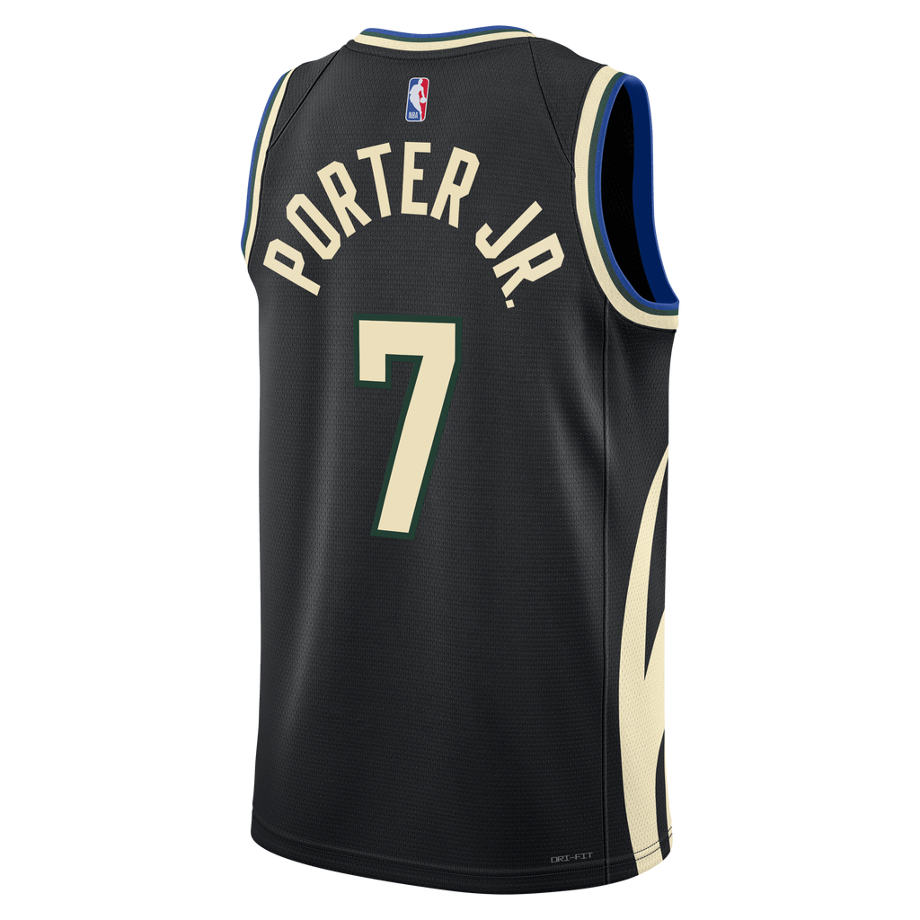 Milwaukee Bucks Jordan Brand Statement Edition Swingman Jersey - Hunter Green - Kevin Porter Jr. - Unisex