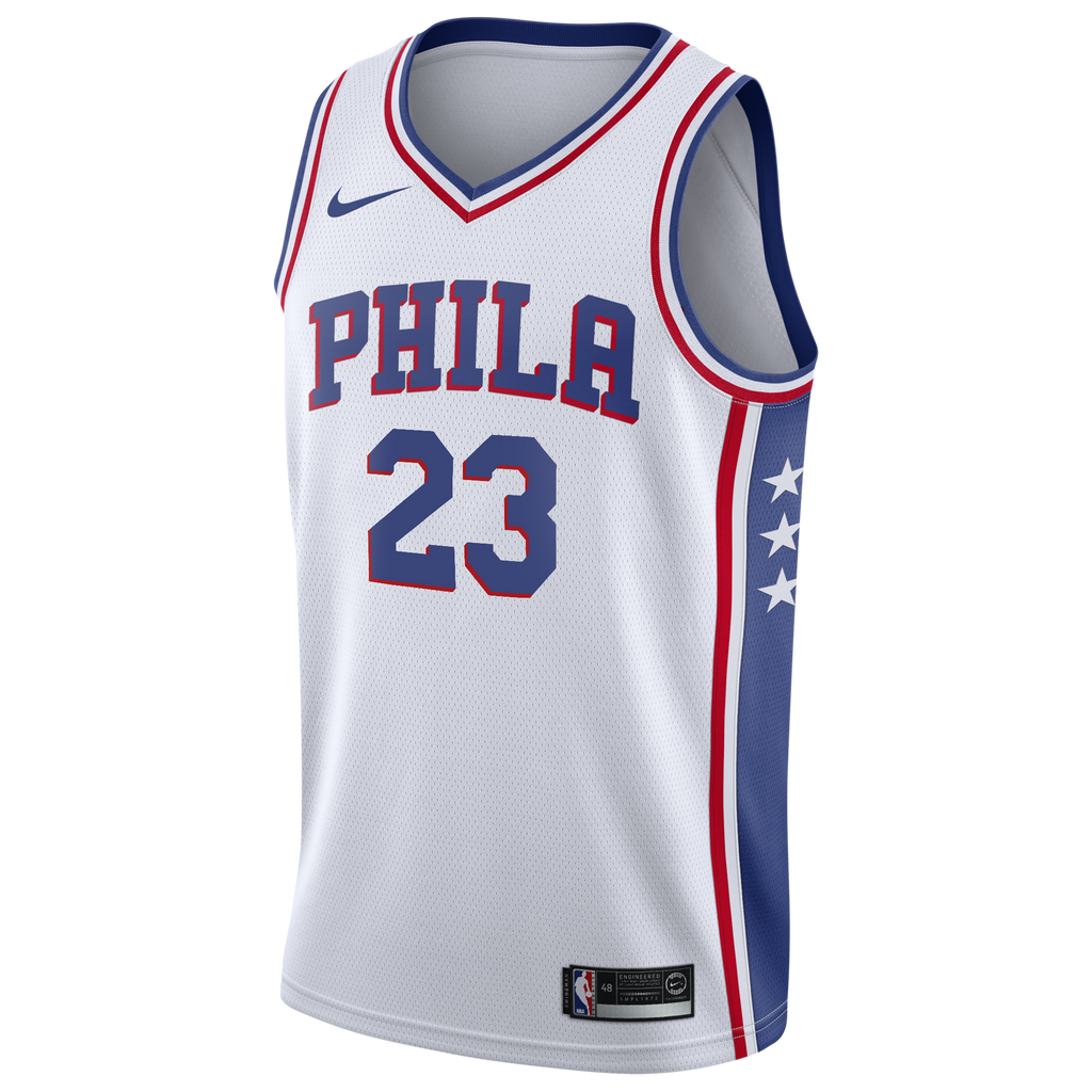 Philadelphia 76ers Nike Association Edition Swingman Jersey - White - LeBron James - Youth