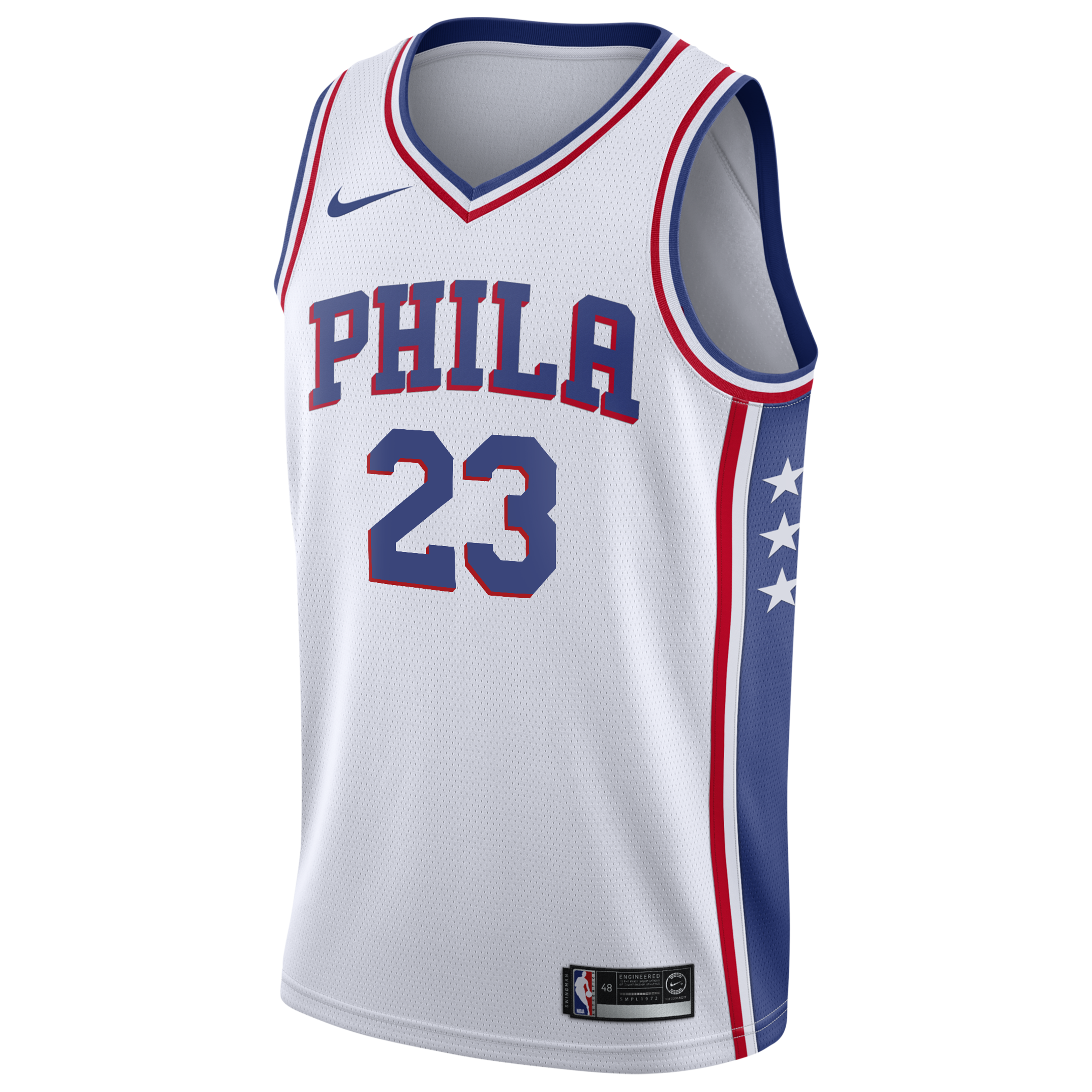 Philadelphia 76ers Nike Association Edition Swingman Jersey - White - LeBron James - Youth