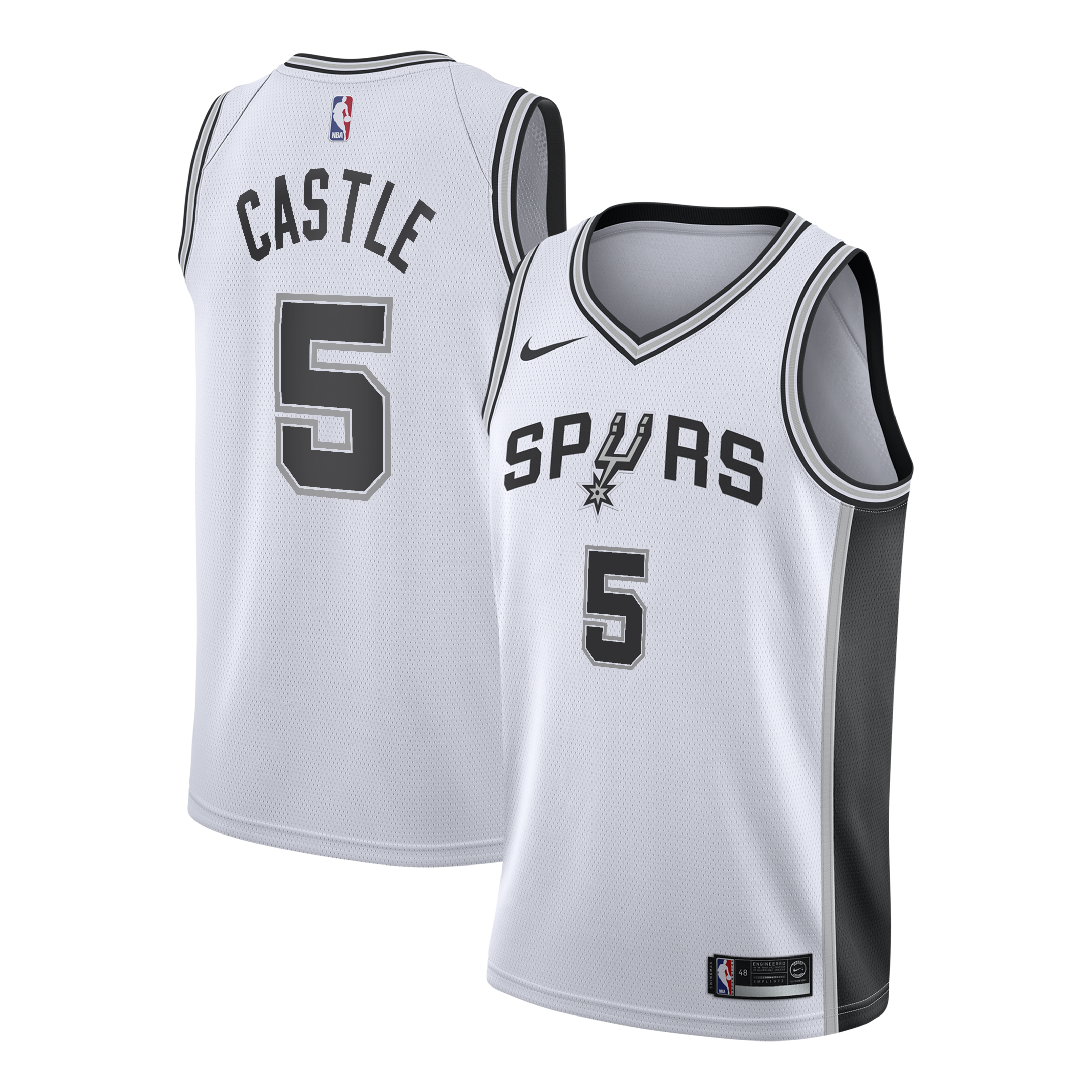 San Antonio Spurs Nike Association Edition Swingman Jersey - White - Stephon Castle - Youth