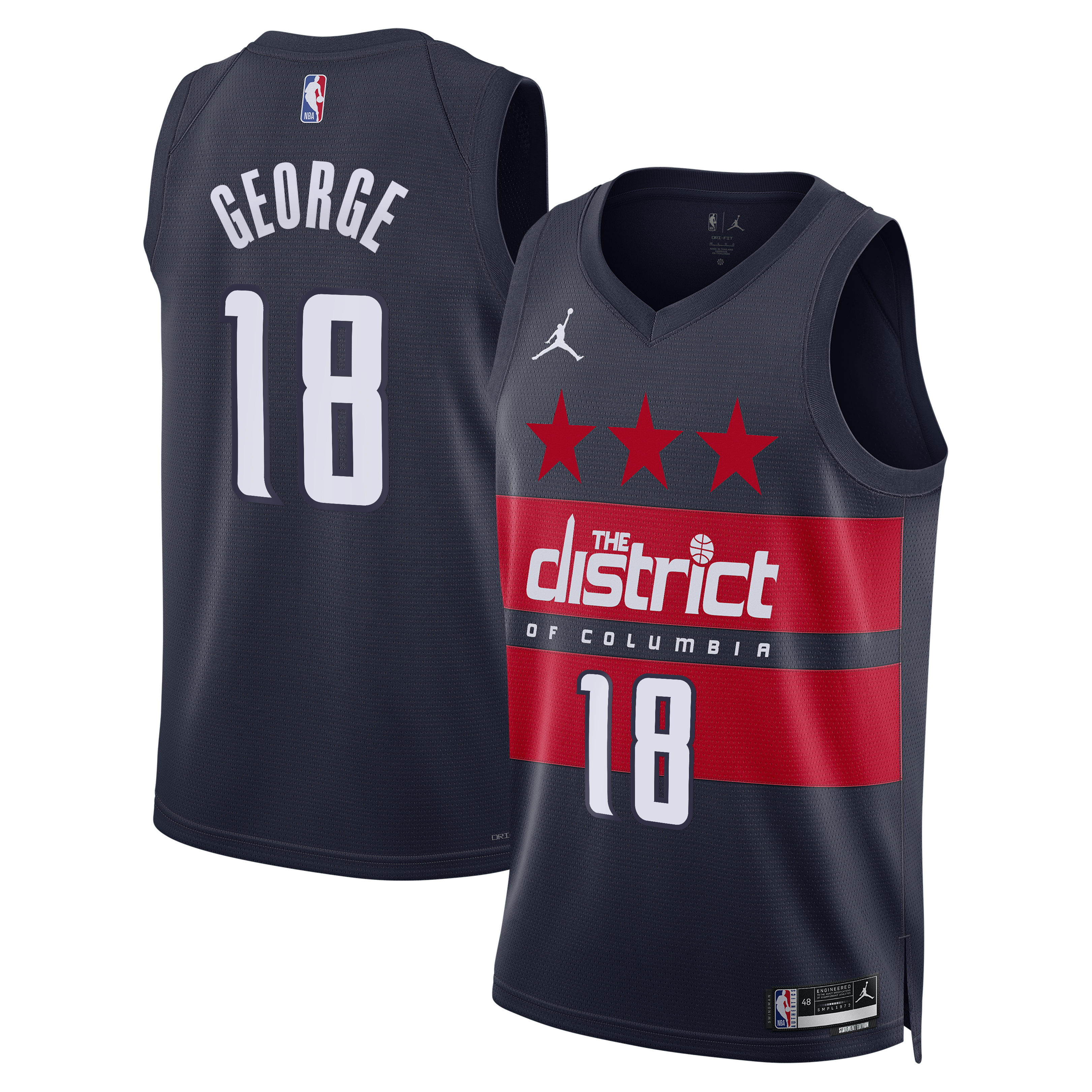 Washington Wizards Jordan Brand Statement Edition Swingman Jersey - Navy - Kyshawn George - Men's