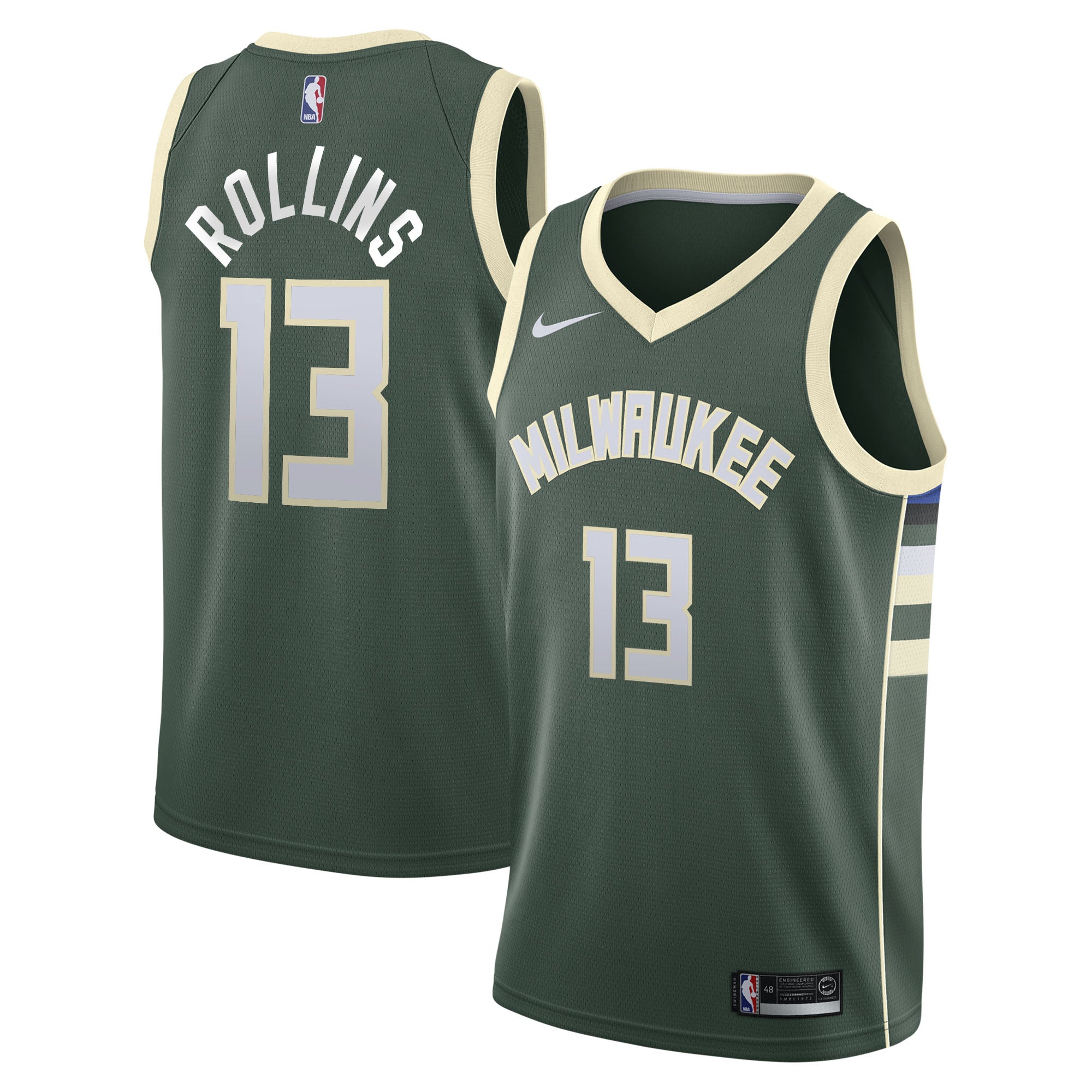 Milwaukee Bucks Nike Icon Edition Swingman Jersey - Hunter Green - Ryan Rollins - Youth