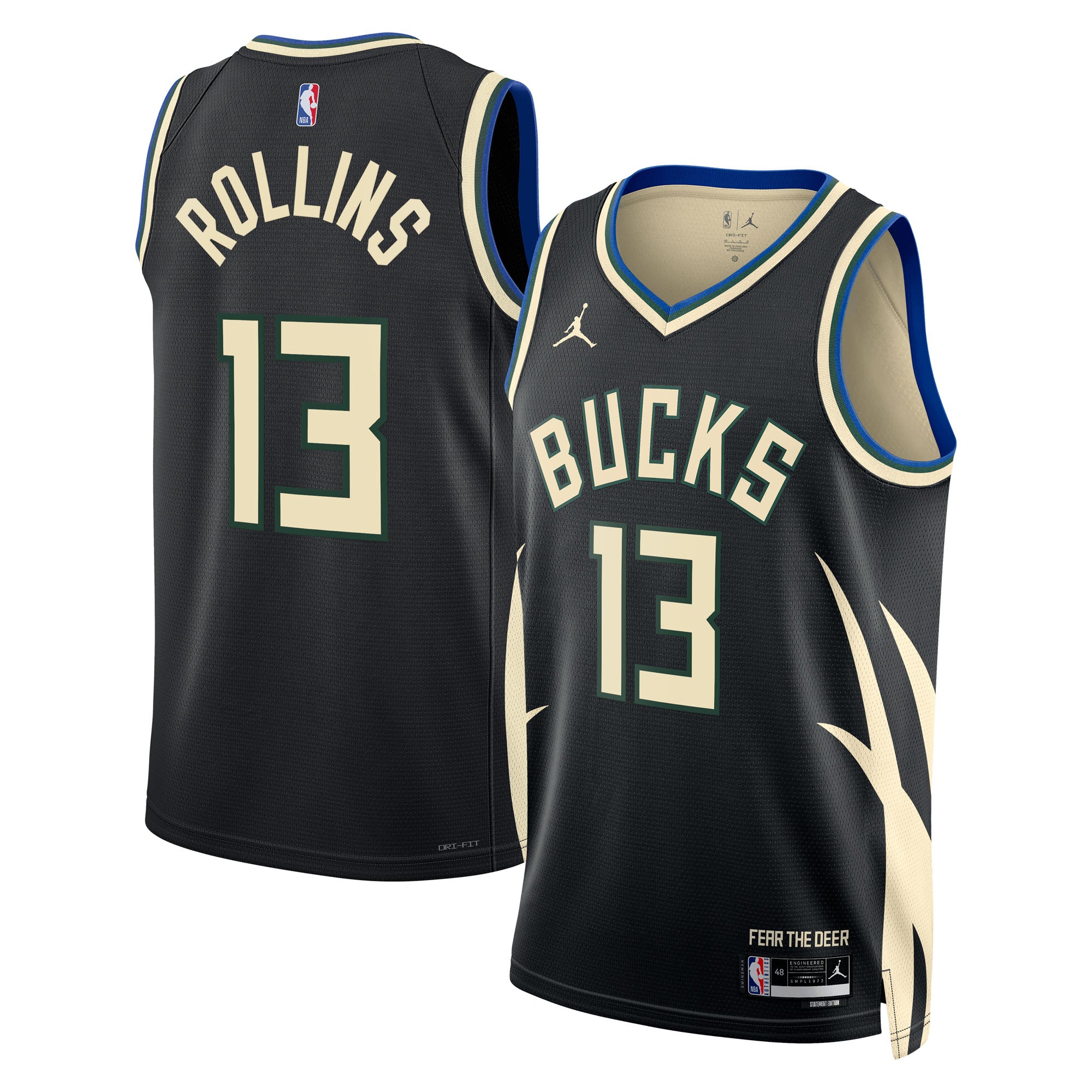 Milwaukee Bucks Jordan Brand Statement Edition Swingman Jersey - Hunter Green - Ryan Rollins - Unisex