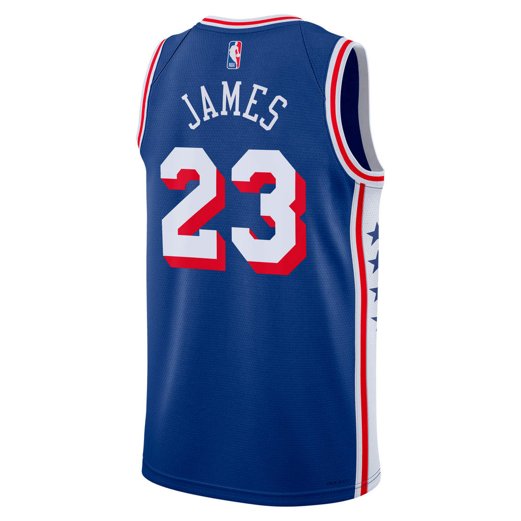 Philadelphia 76ers Nike Icon Edition Swingman Jersey - Royal - LeBron James - Youth