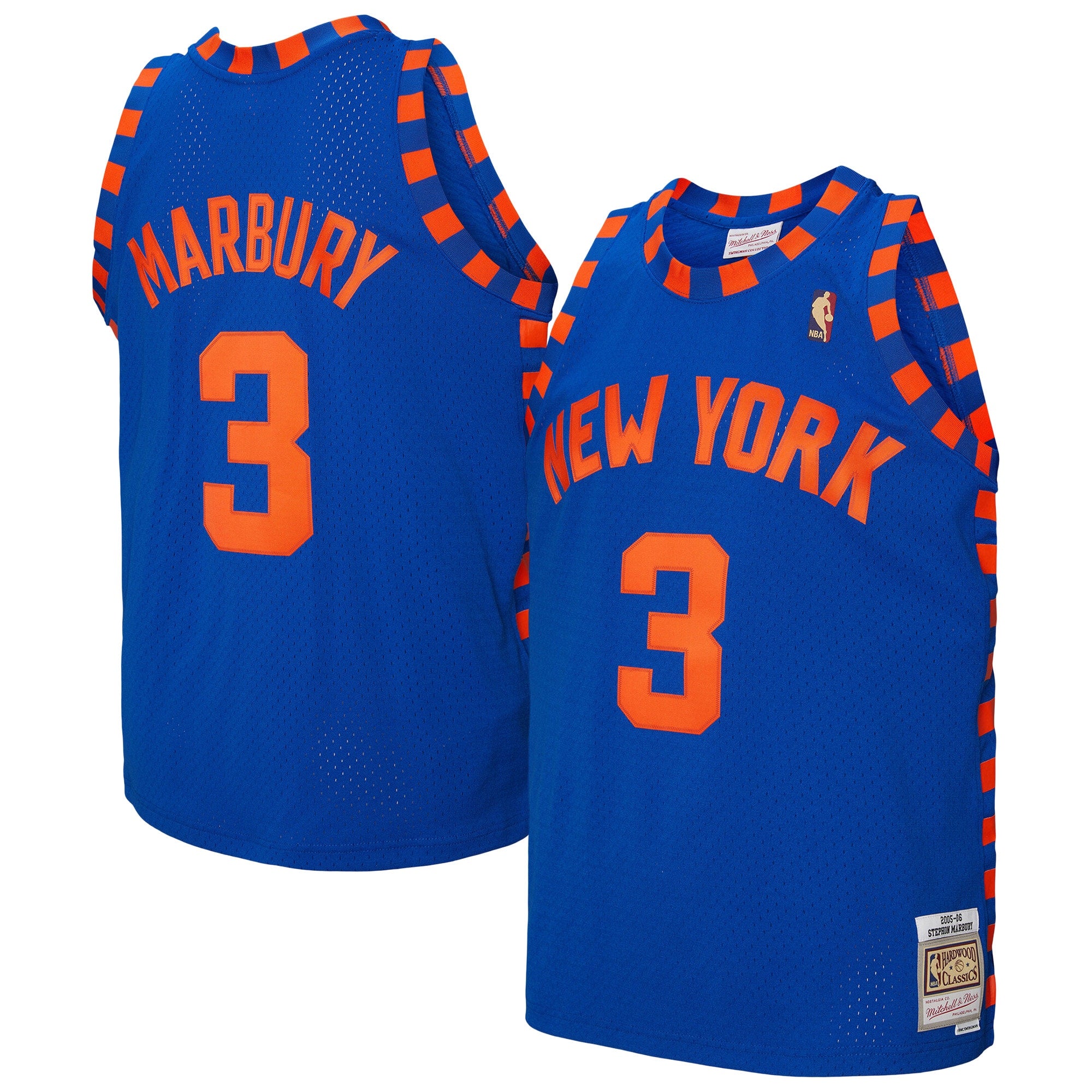 New York Knicks Mitchell & Ness Stephon Marbury 2005/06 Hardwood Classics Swingman Jersey - Blue - Men's