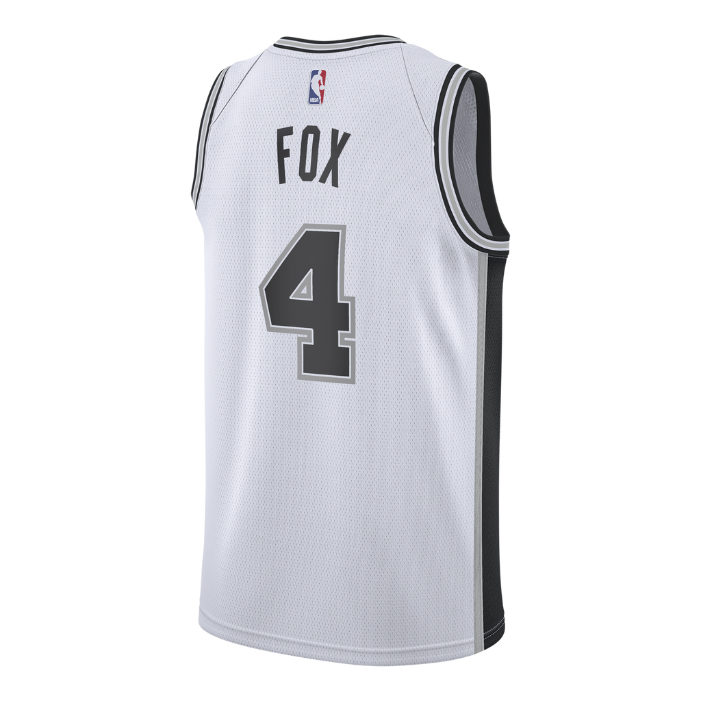 San Antonio Spurs Nike Association Edition Swingman Jersey - White - De'Aaron Fox - Youth
