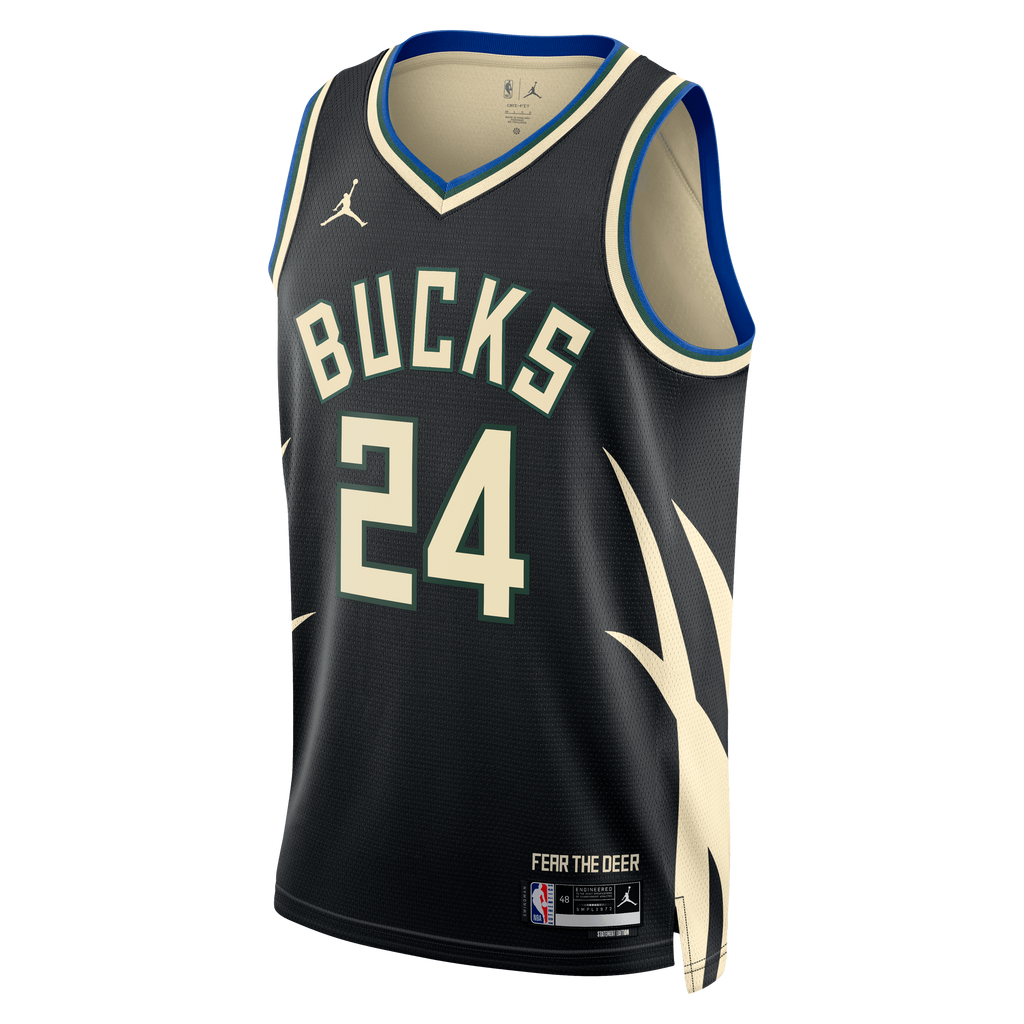 Milwaukee Bucks Jordan Brand Statement Edition Swingman Jersey - Hunter Green - Jaime Jaquez Jr. - Unisex