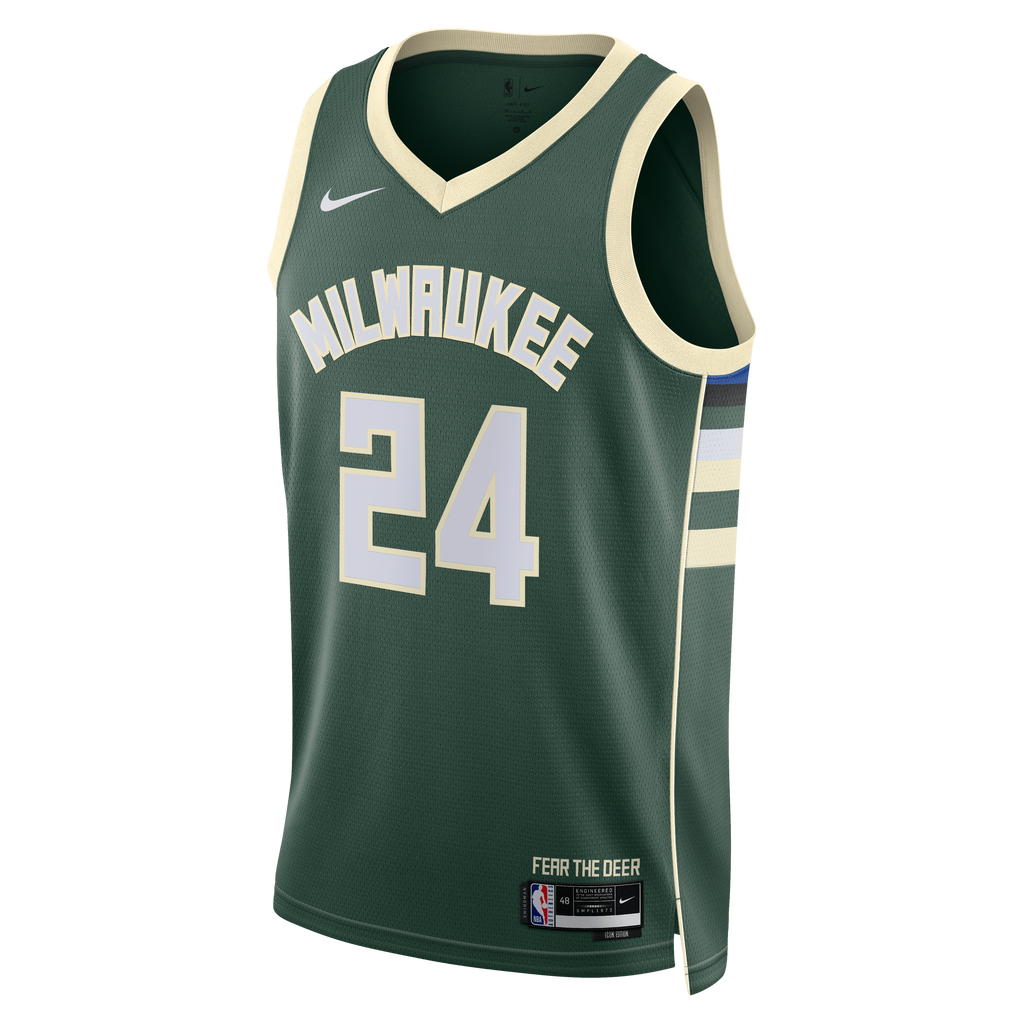 Milwaukee Bucks Nike Icon Edition Swingman Jersey - Hunter Green - Jaime Jaquez Jr. - Unisex
