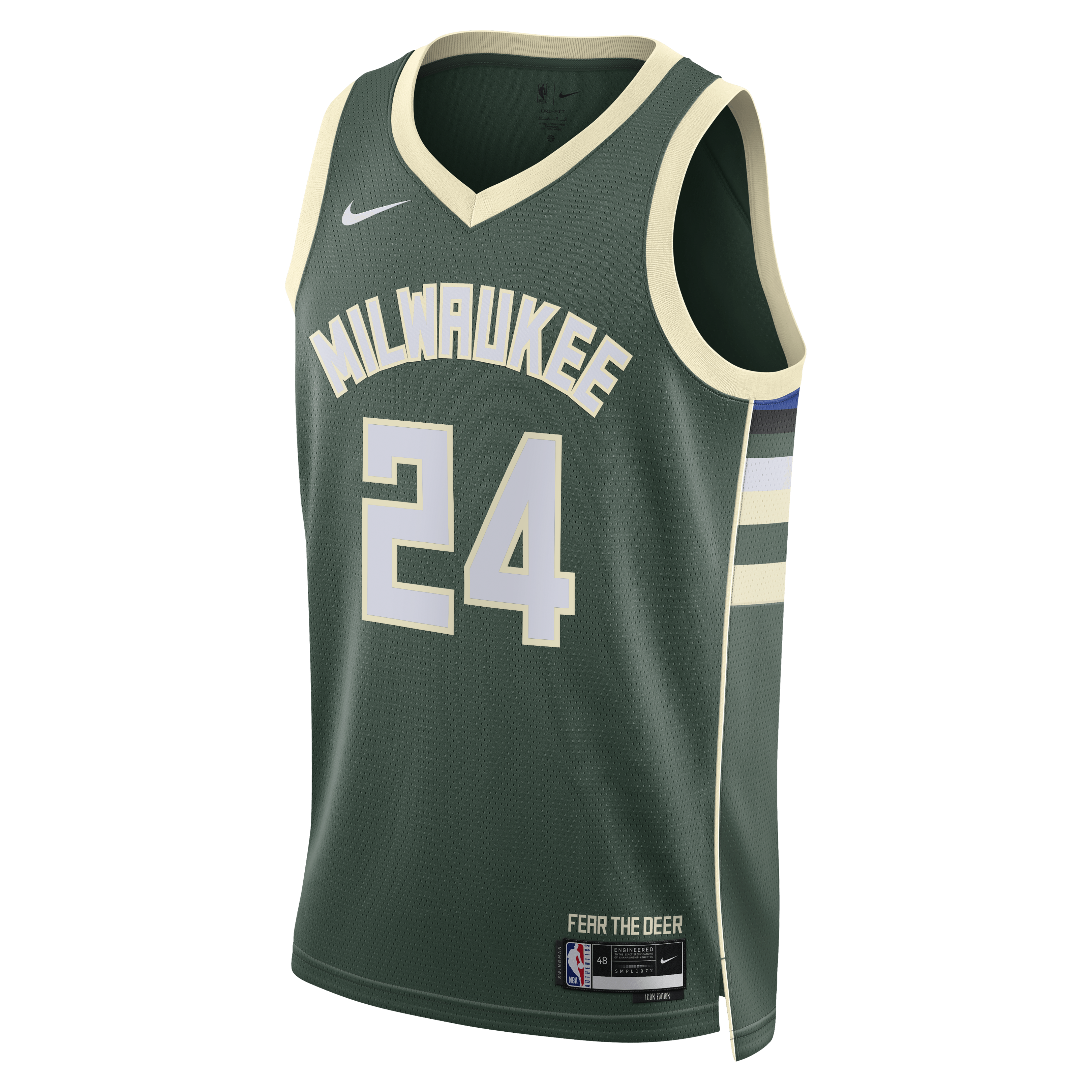 Milwaukee Bucks Nike Icon Edition Swingman Jersey - Hunter Green - Jaime Jaquez Jr. - Unisex