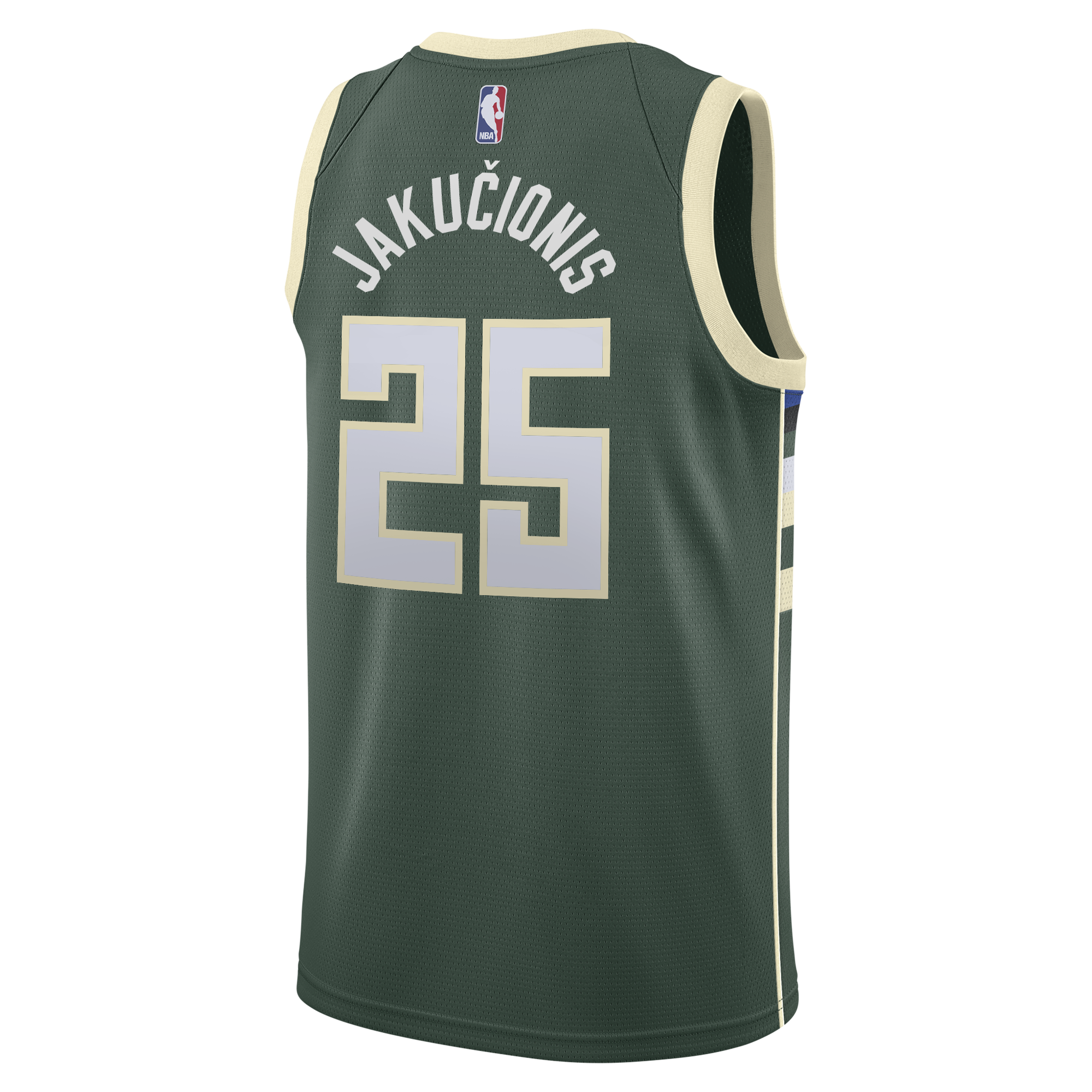 Milwaukee Bucks Nike Icon Edition Swingman Jersey - White - Kasparas Jakučionis - Youth