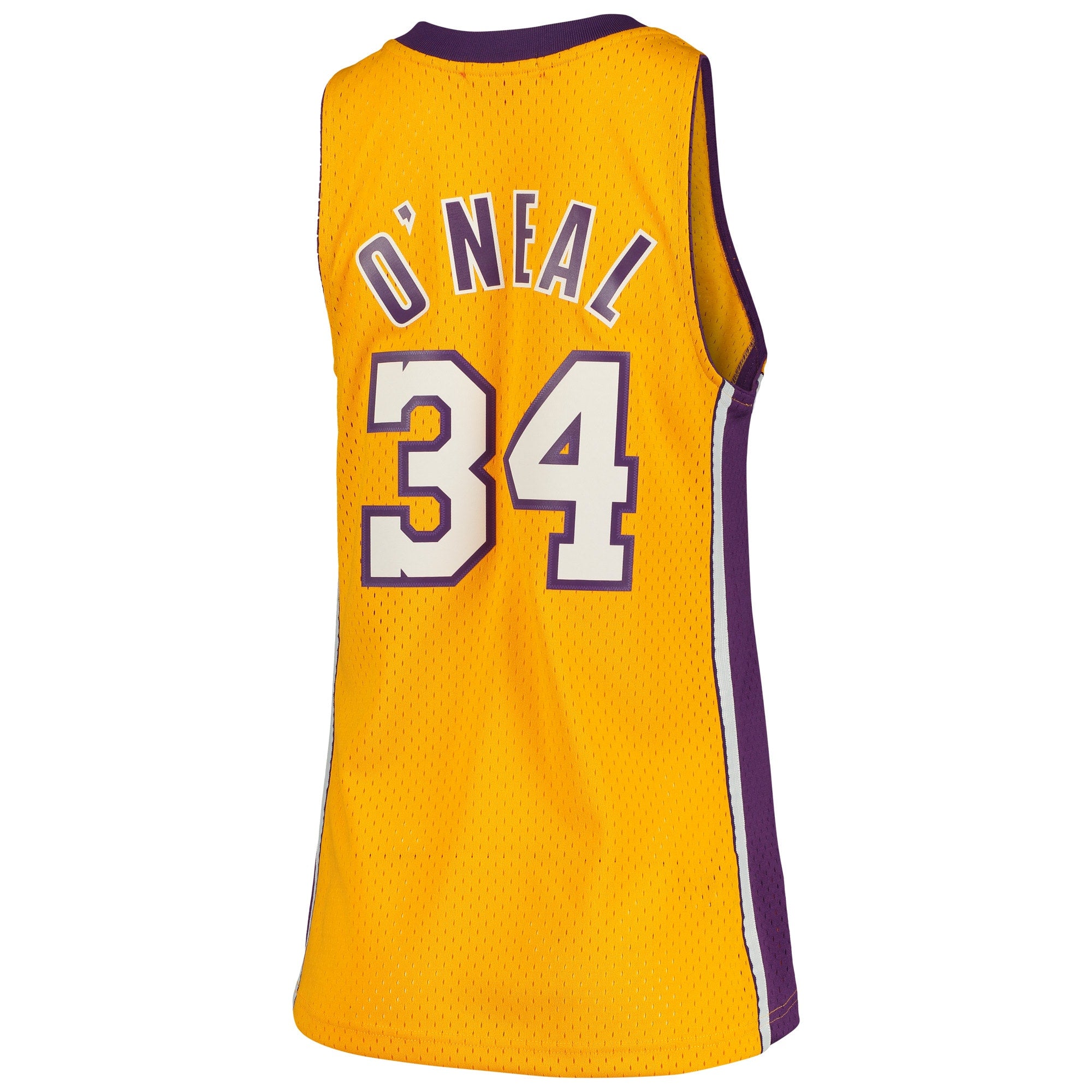 Los Angeles Lakers Mitchell & Ness Shaquille O'Neal 1999-00 Hardwood Classics Swingman Jersey - Gold - Women's
