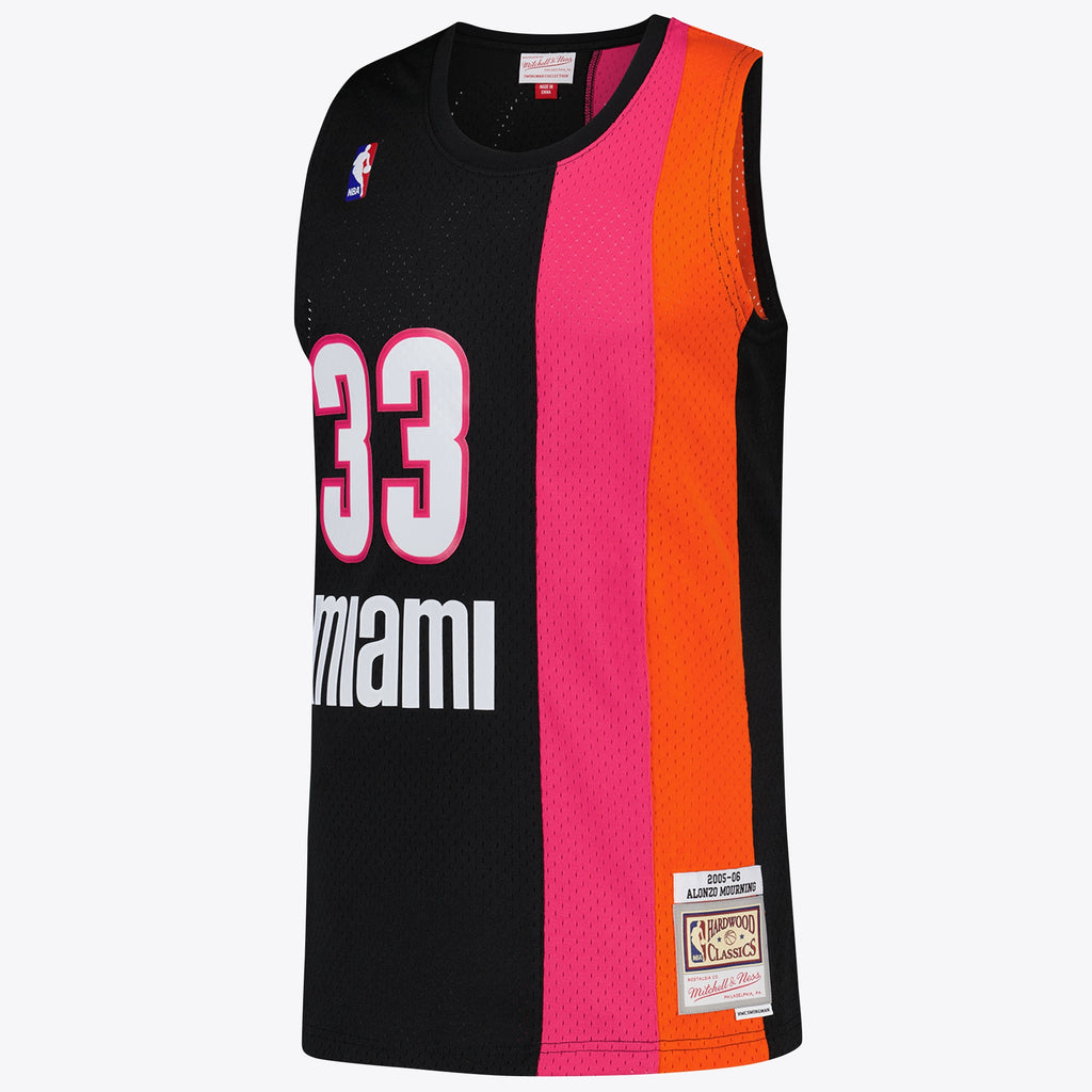 Miami Heat Mitchell & Ness NBA Alonzo Mourning Hardwood Classics Road Jersey - Men's